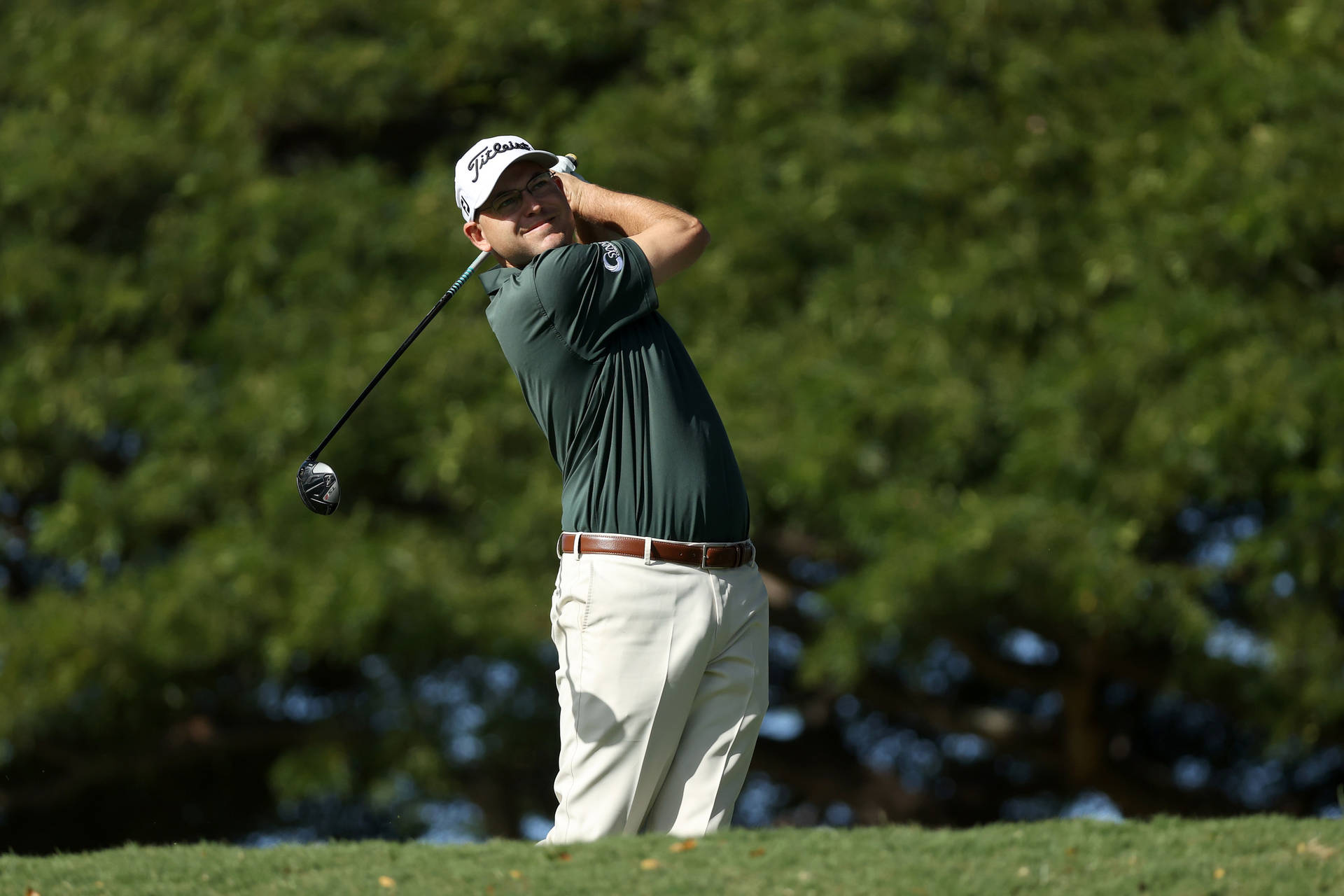 Bill Haas In Dark Green Shirt Background