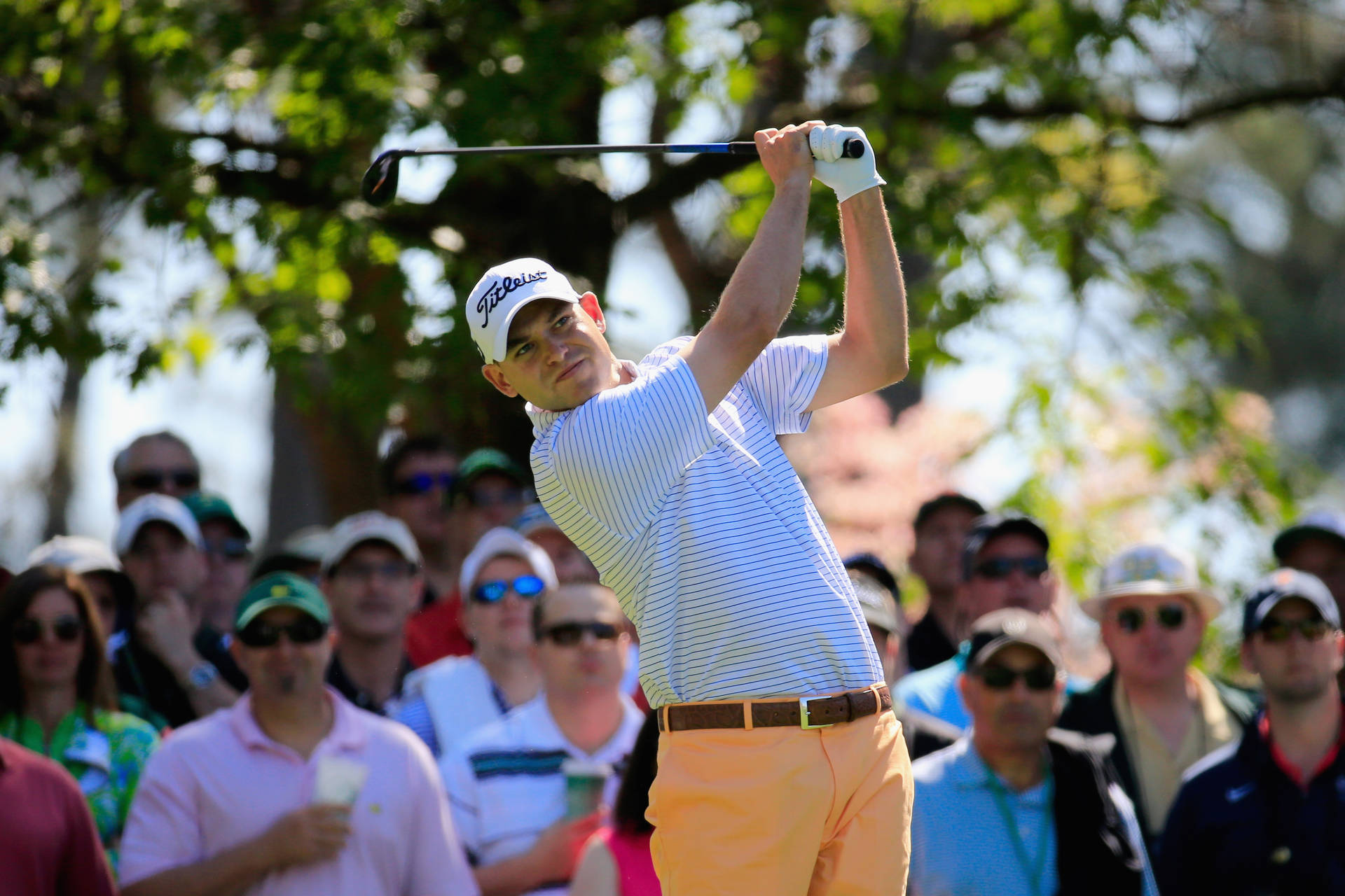 Bill Haas In Front Of A Crowd Background