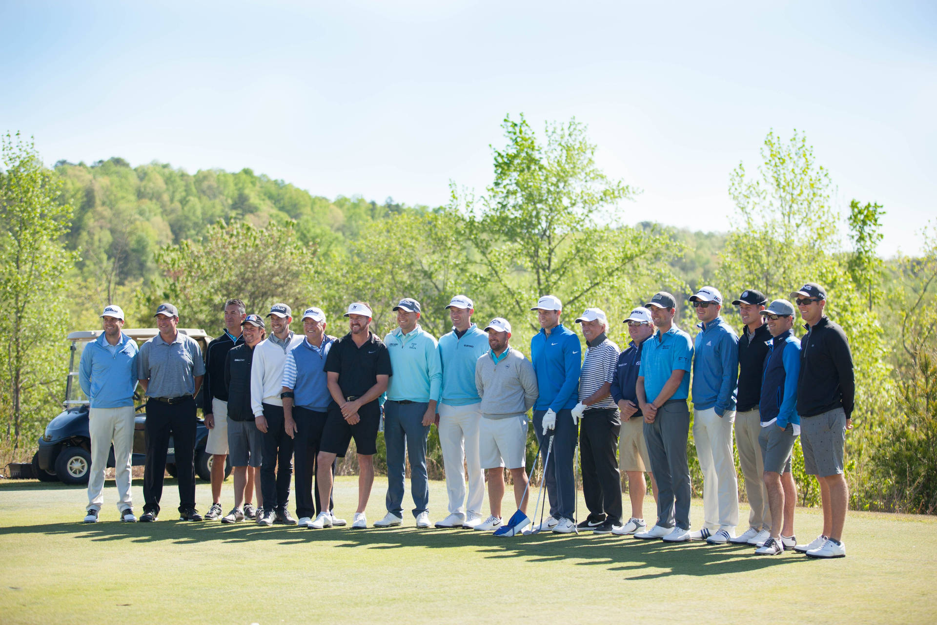 Bill Haas With Other Golfers Background