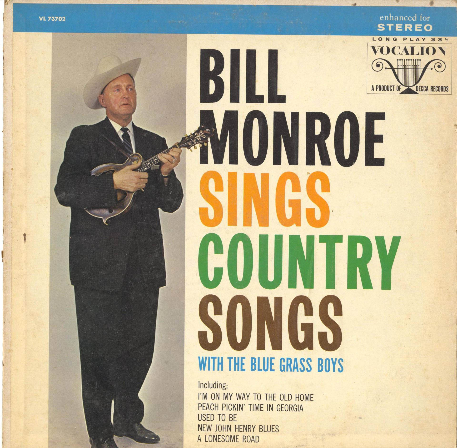 Bill Monroe Sings Country Songs With The Blue Grass Boys Background