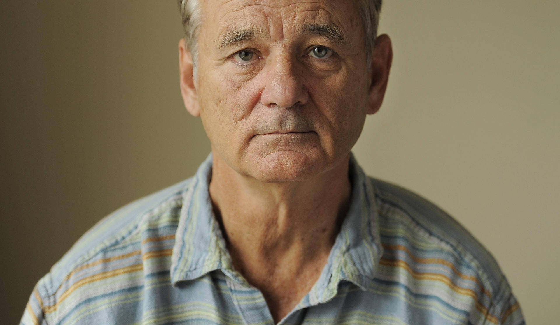 Bill Murray American Actor Serious Portrait Background