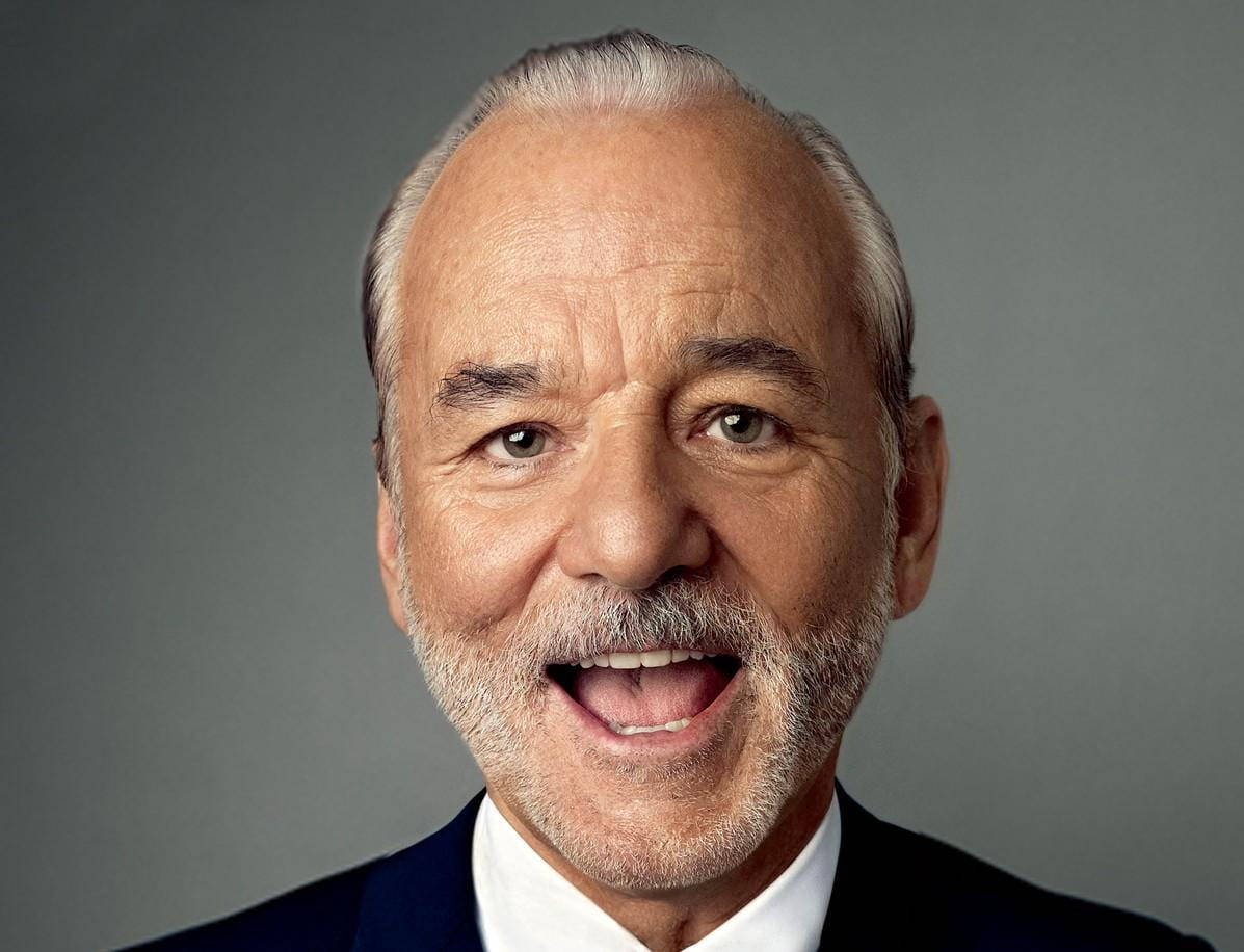 Bill Murray Radiating Positivity For Gq Magazine Background