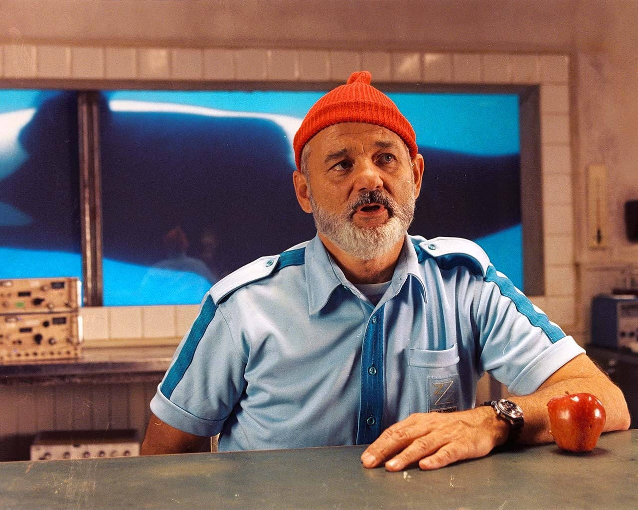 Bill Murray Side Look The Life Aquatic With Steve Zissou Background