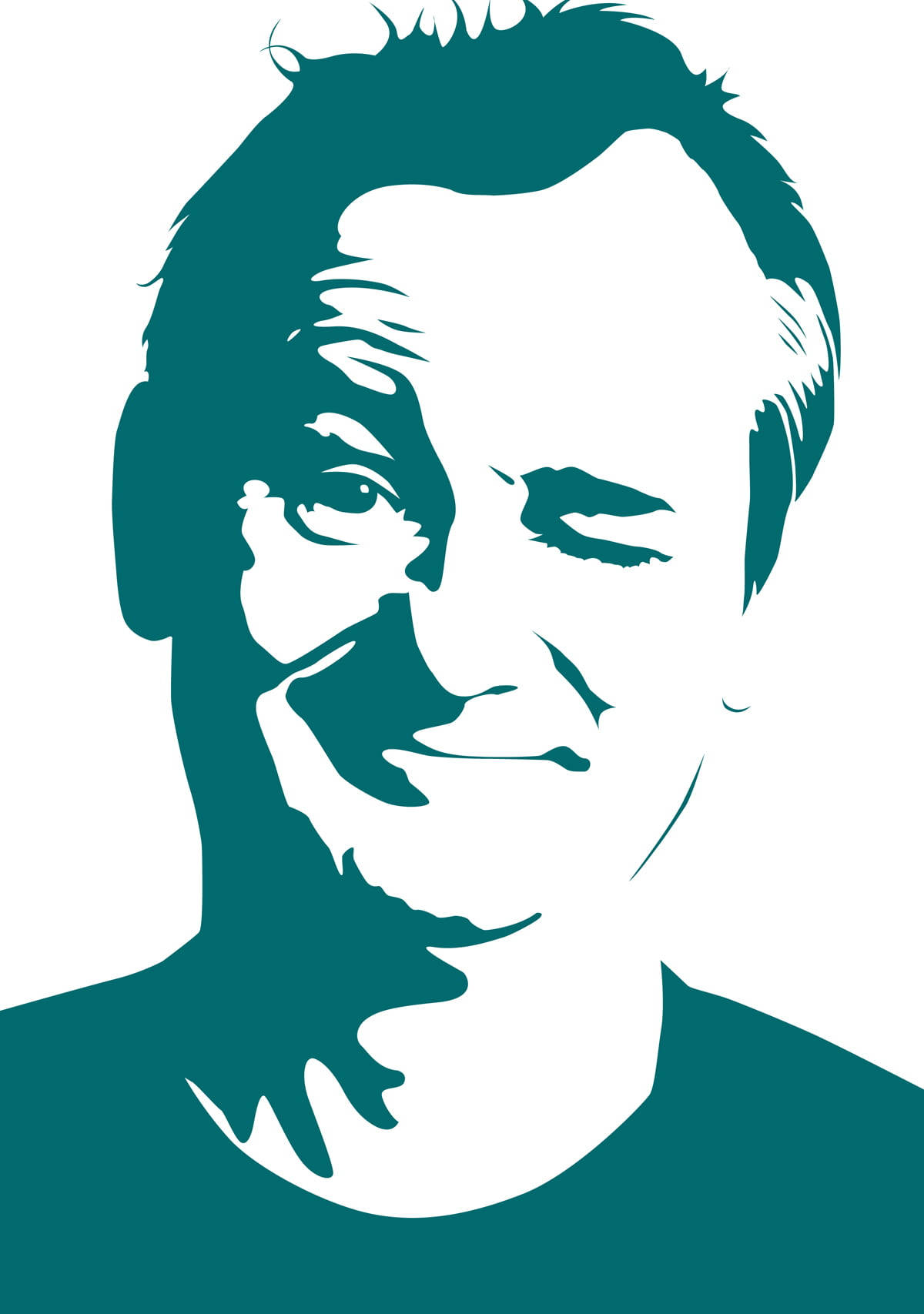 Bill Murray Wink Vector Art Vinyl Decal Background