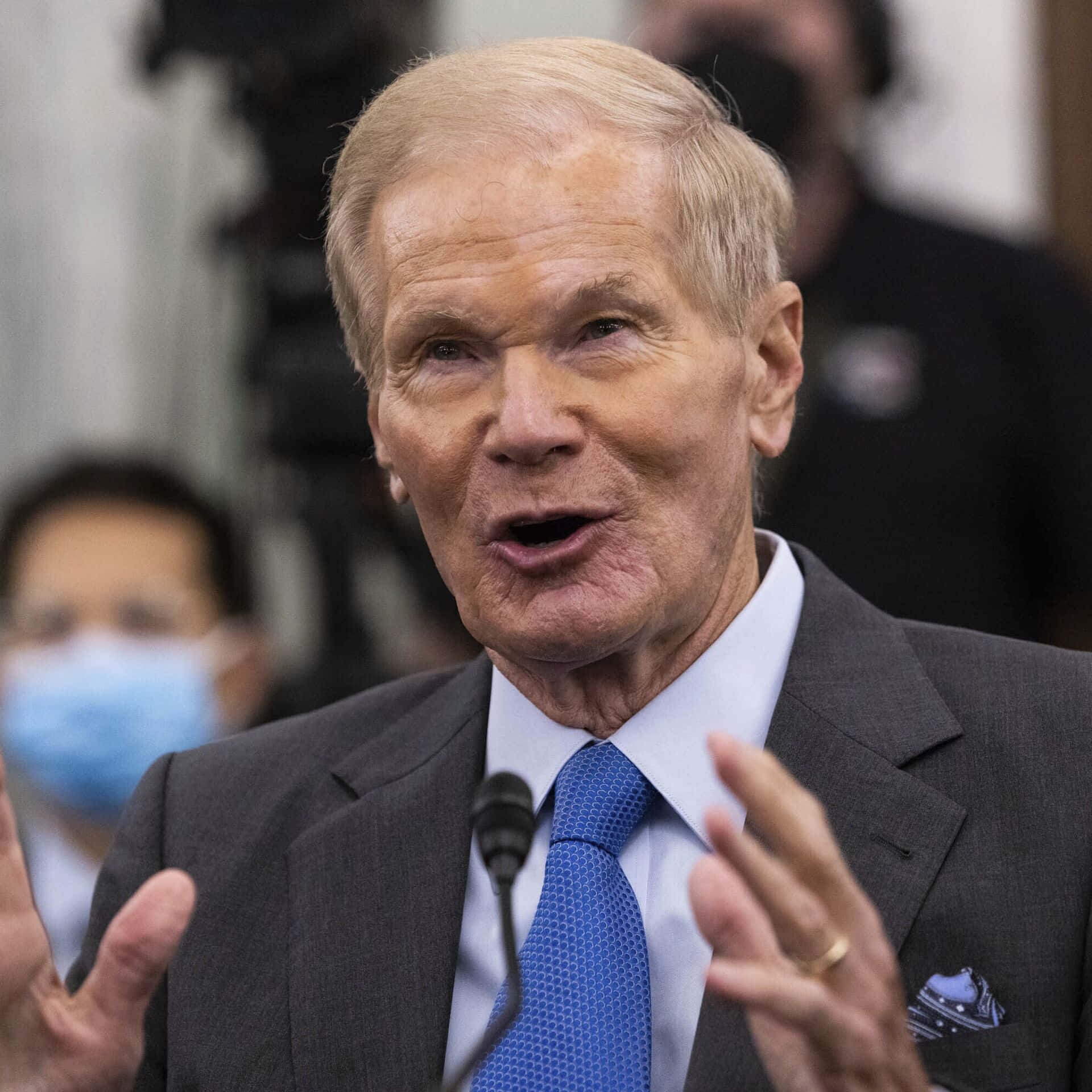Bill Nelson Expressing His Views Background