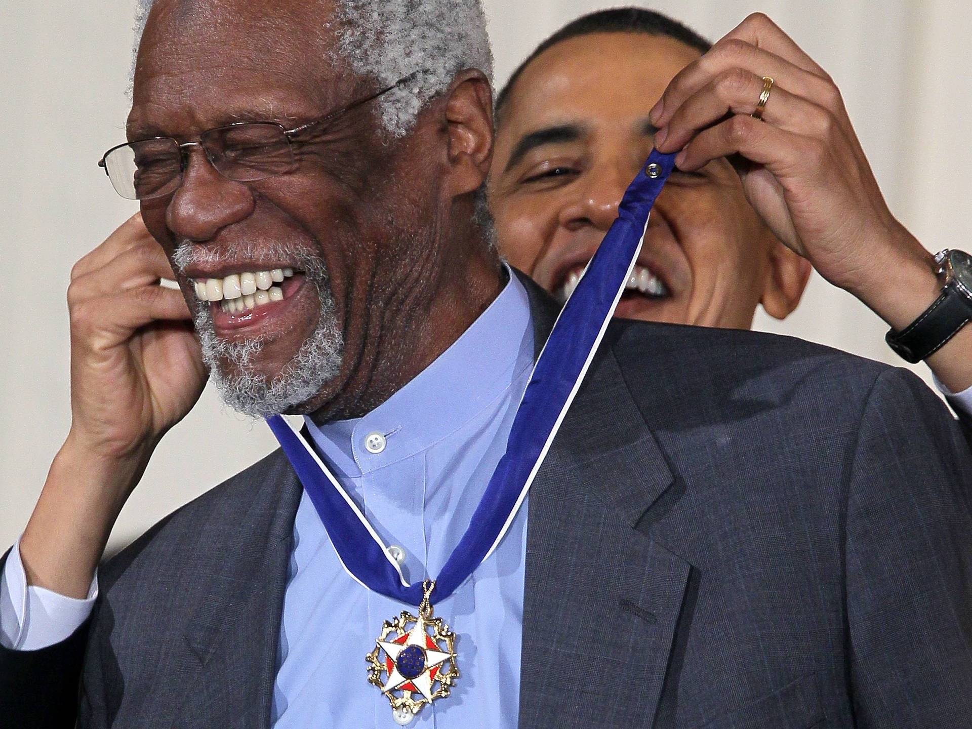 Bill Russell And Barack Obama Background