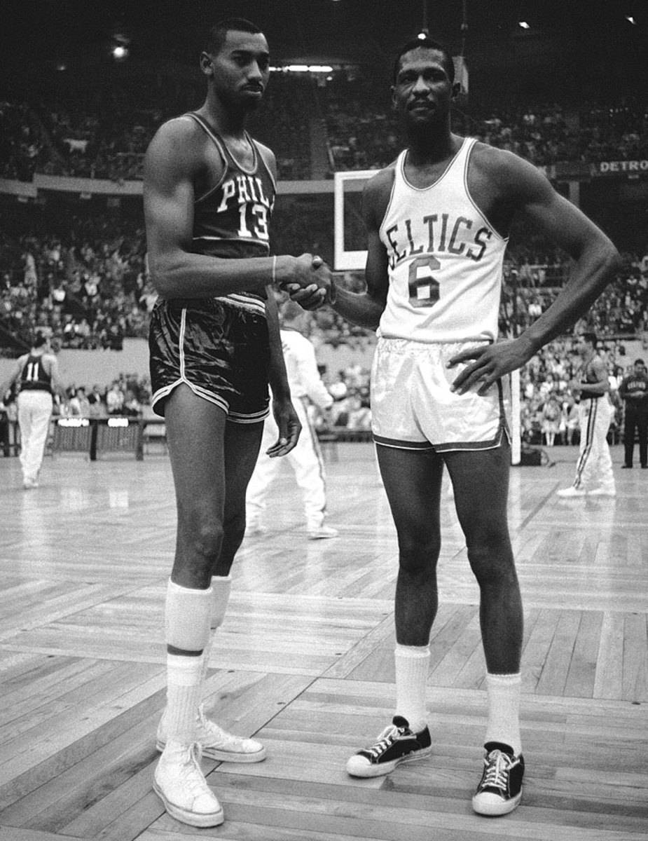 Bill Russell Boston Celtics Wilt Chamberlain Philadelphia Warriors Background