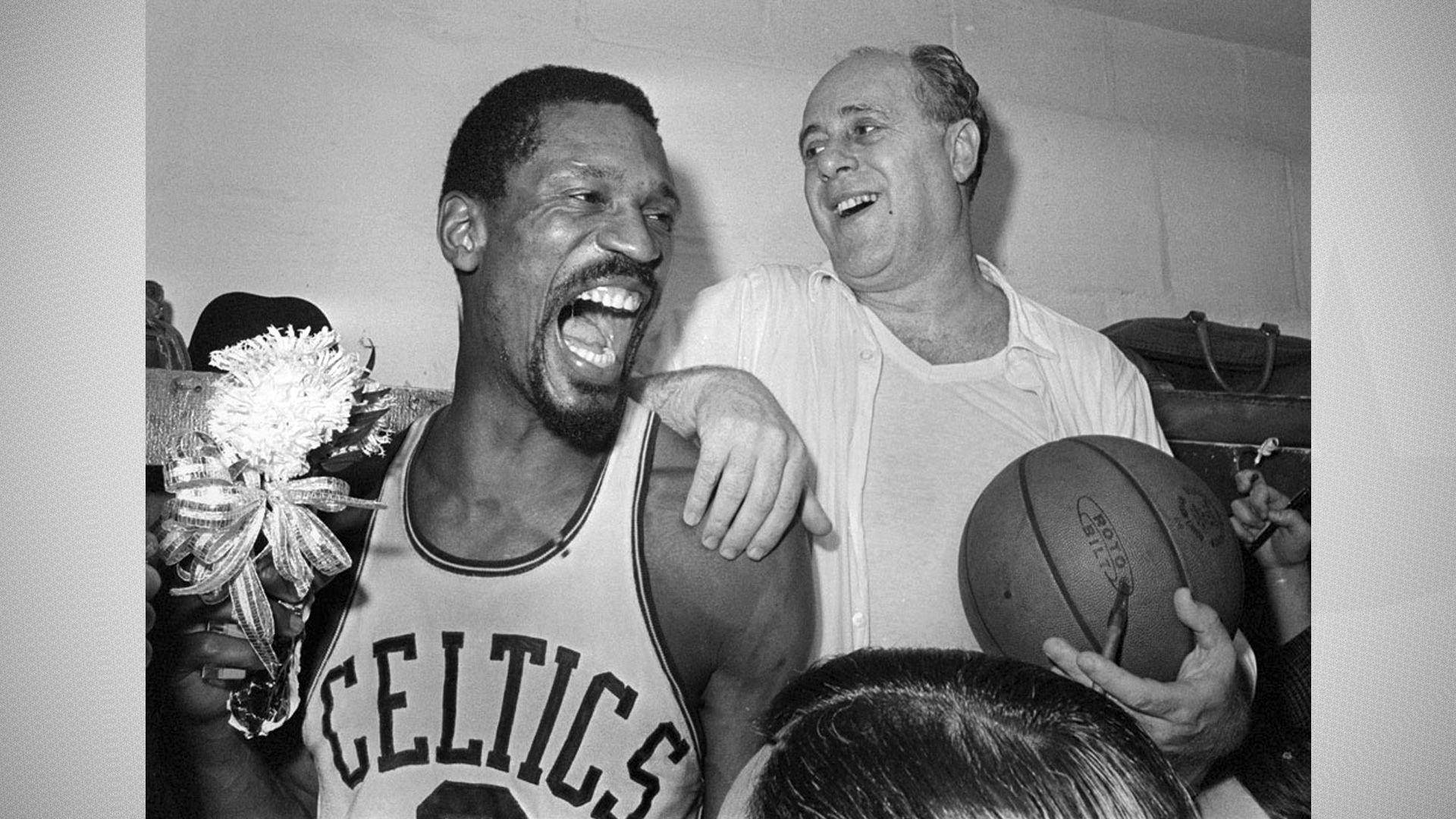 Bill Russell & Coach Red Auerbach Background