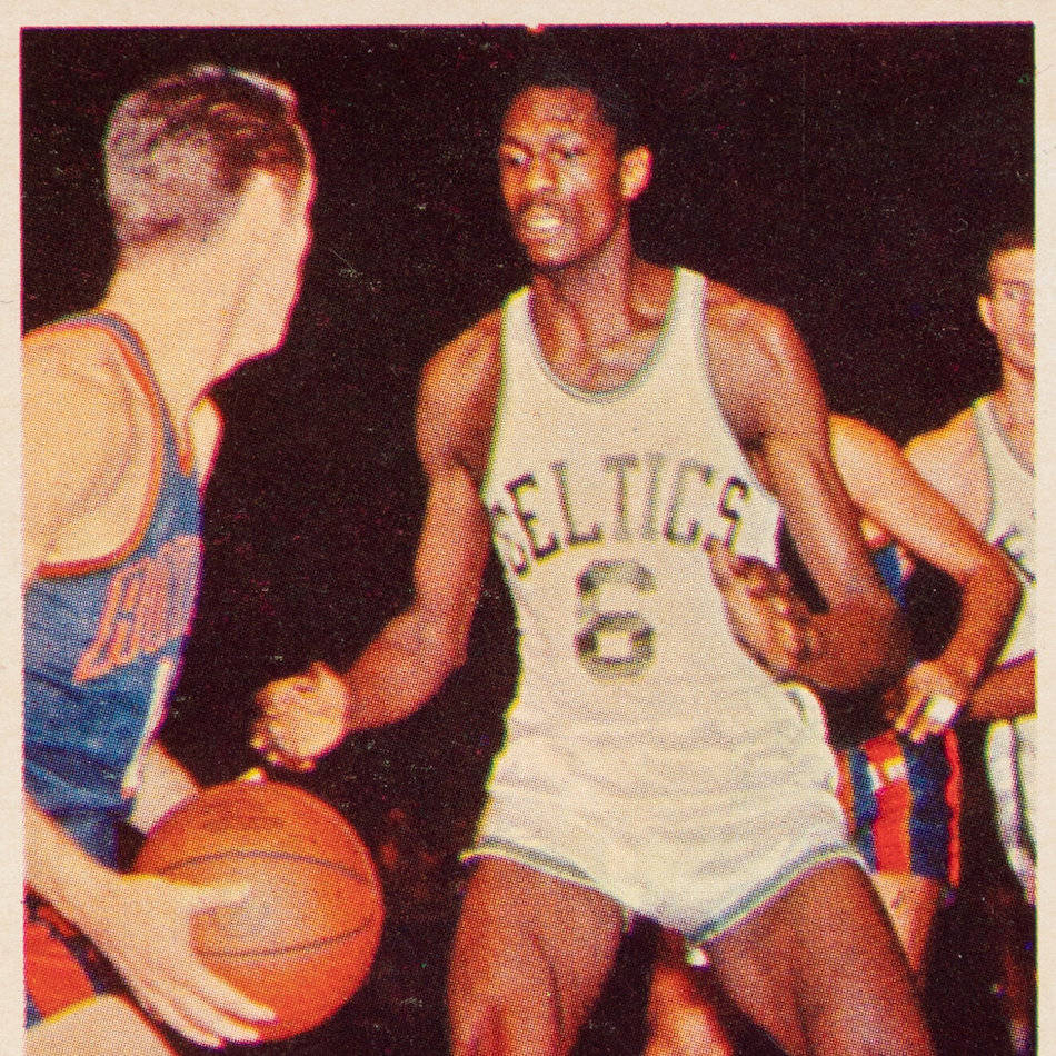 Bill Russell In Celtics Vs Rocket Match Background