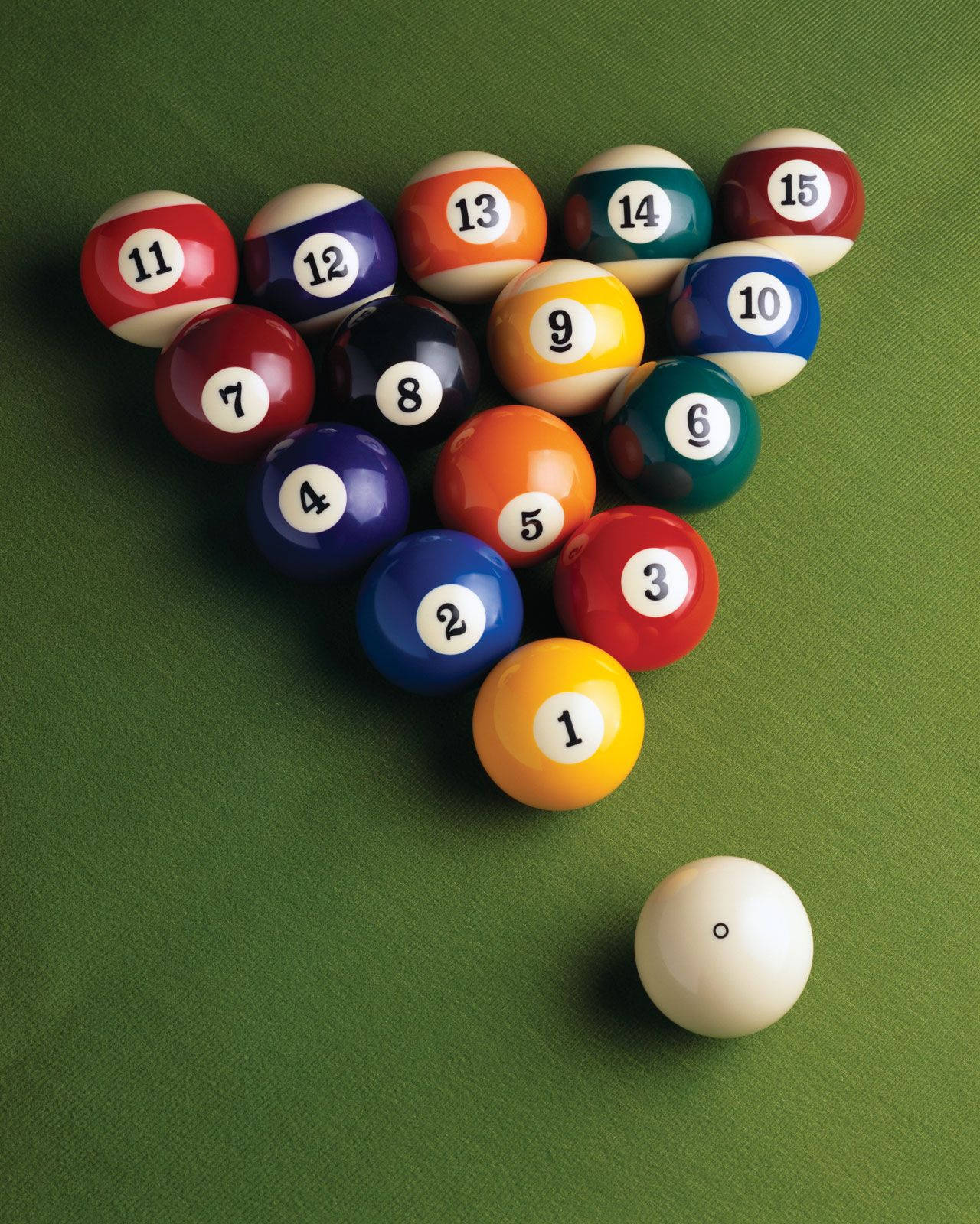 Billiards Balls In Triangle Formation Background