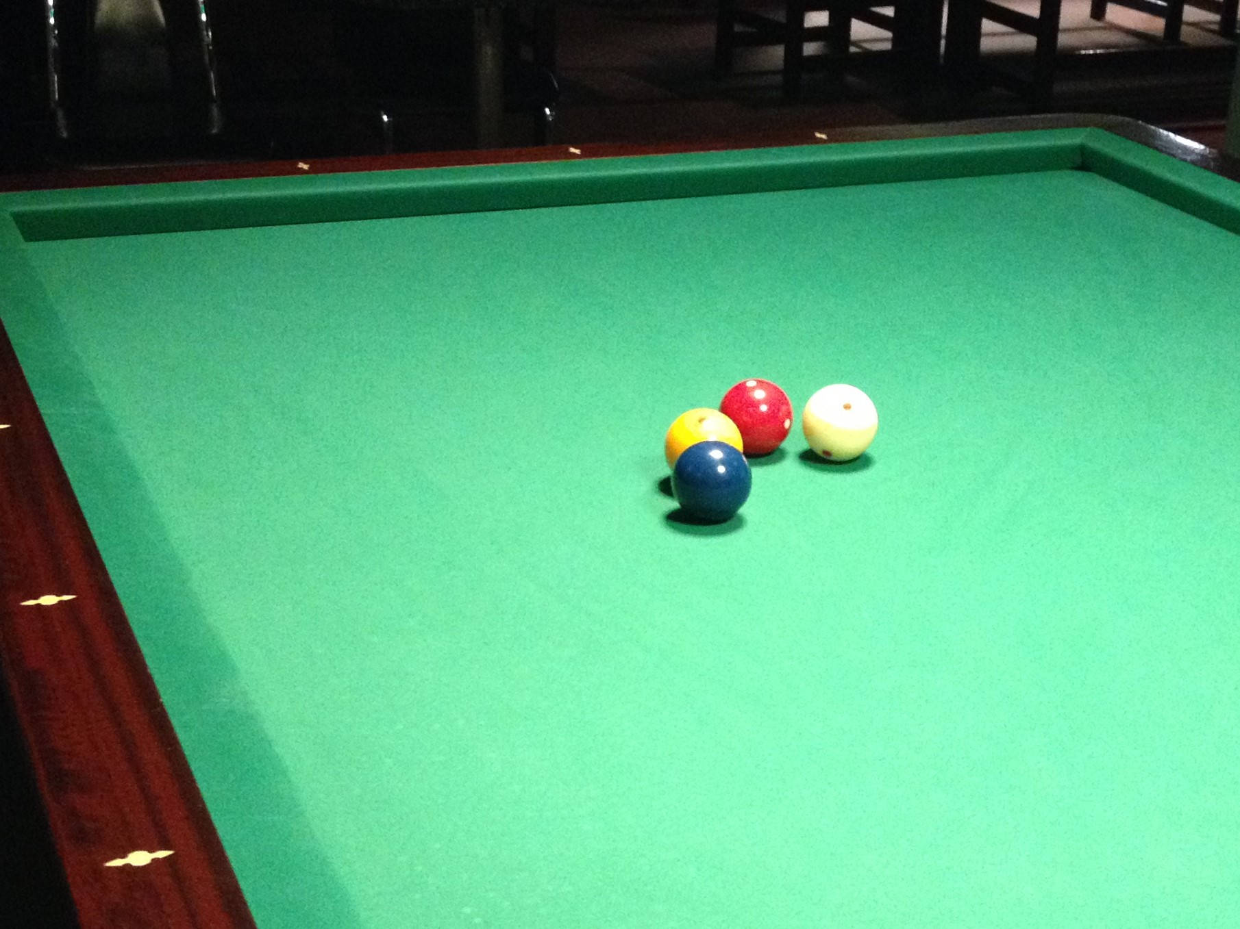 Billiards Four Balls On Pool Table Background