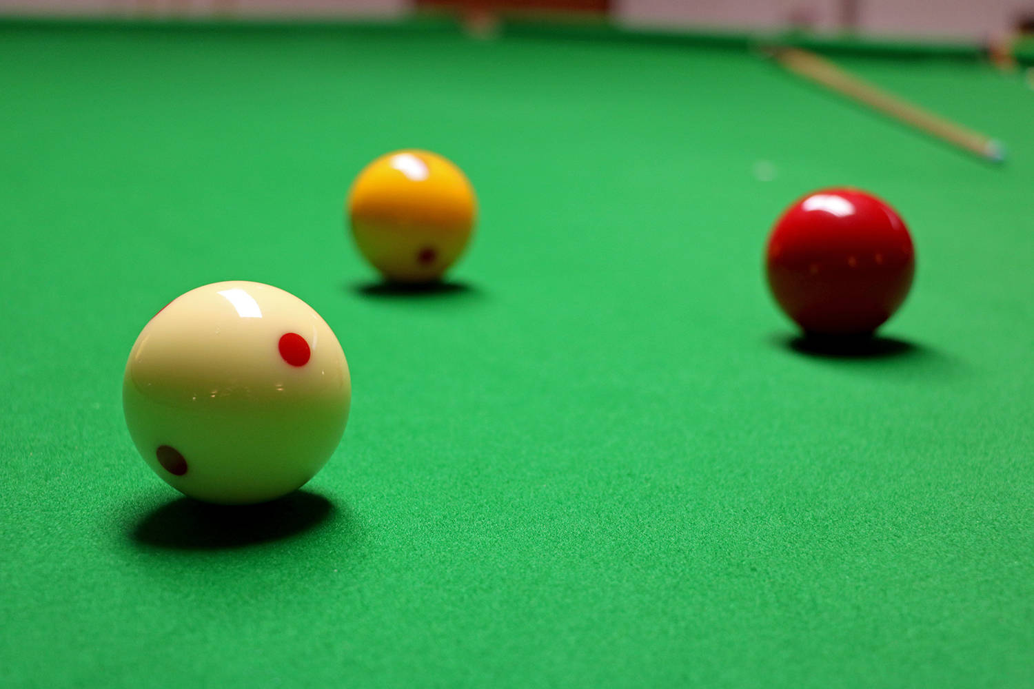 Billiards Three Balls On Pool Table Background