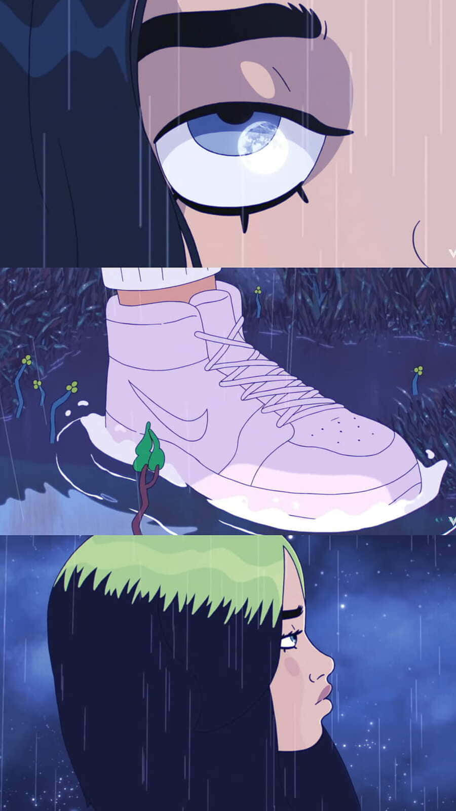 Billie Eilish Animated Sadness Background