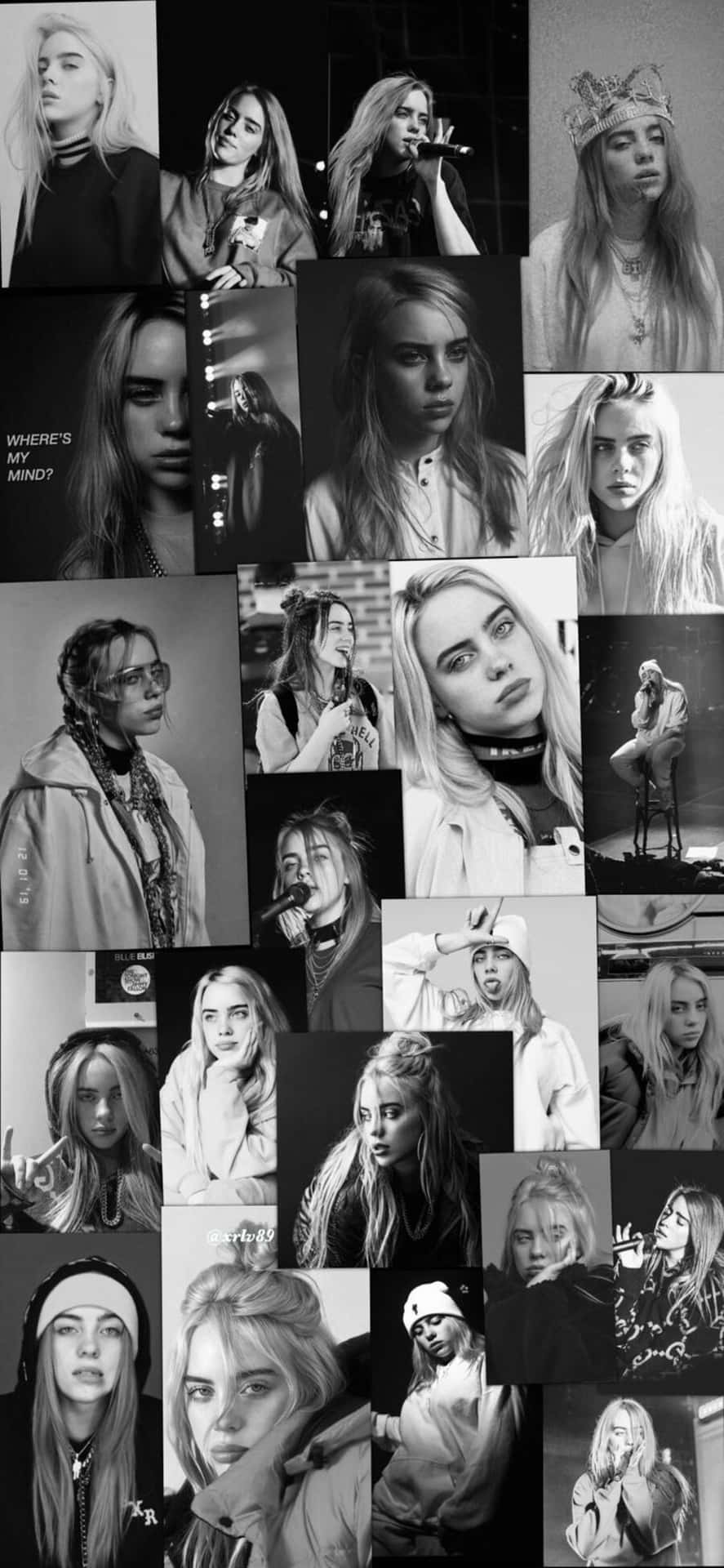 Billie Eilish Expressions Collage Background