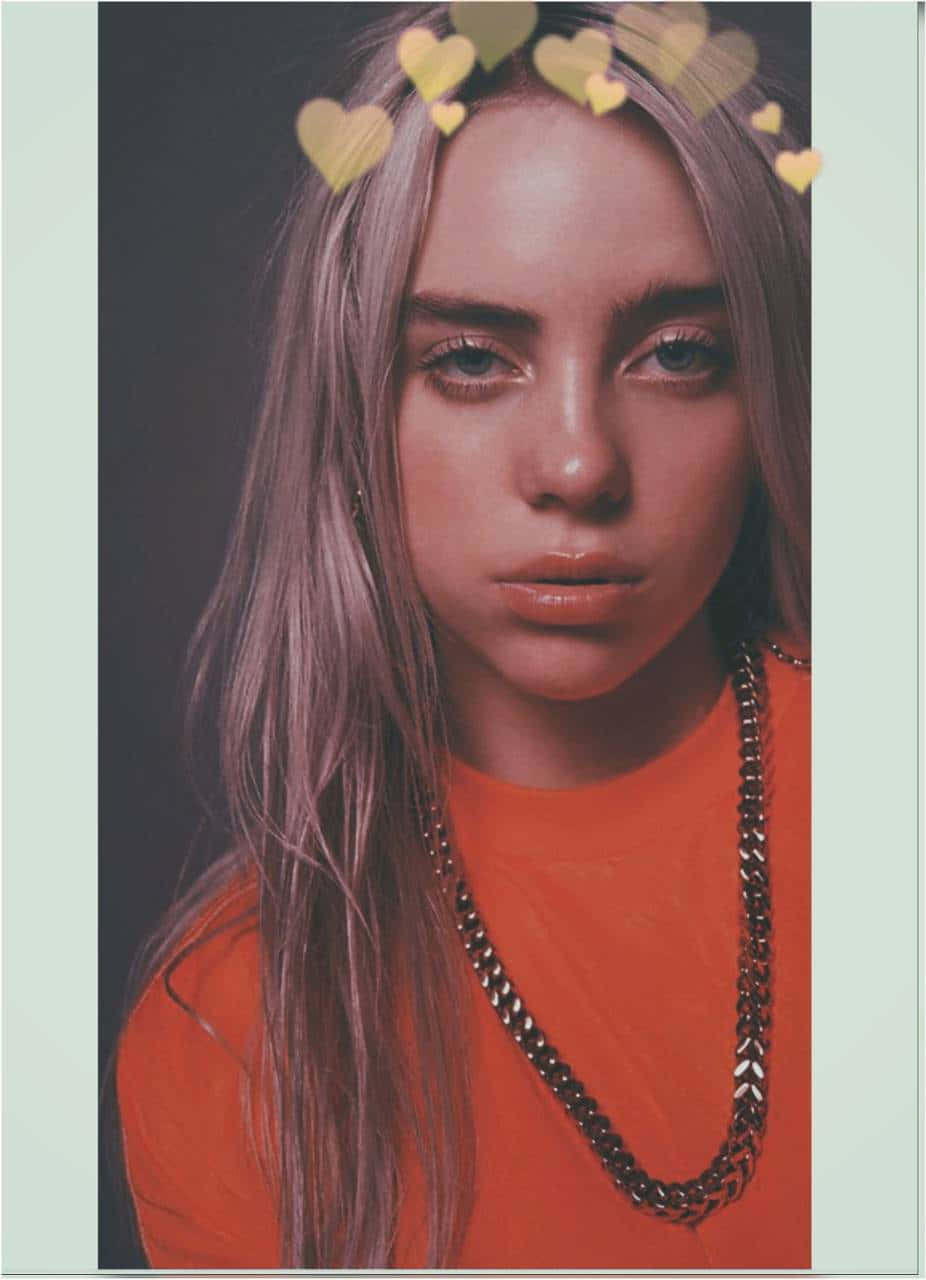 Billie Eilish Heart Filter Portrait Background