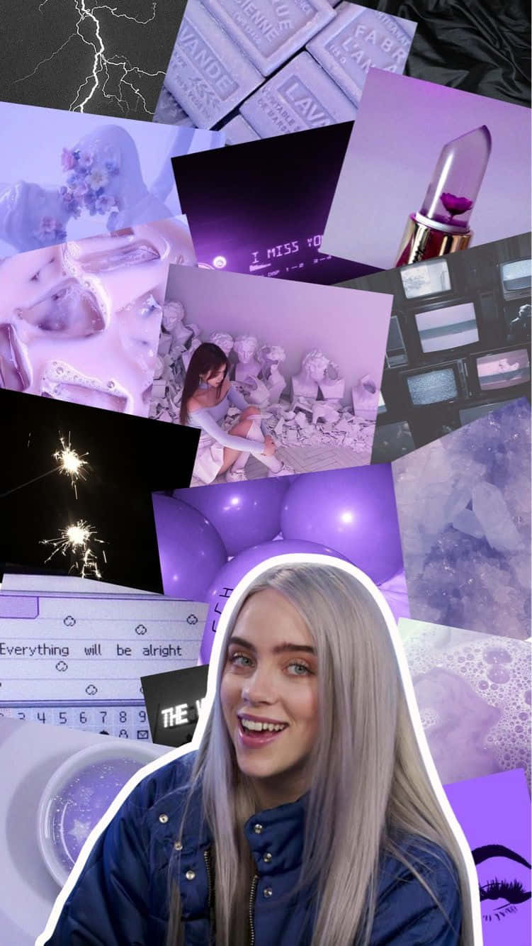 “billie Eilish In Purple” Background