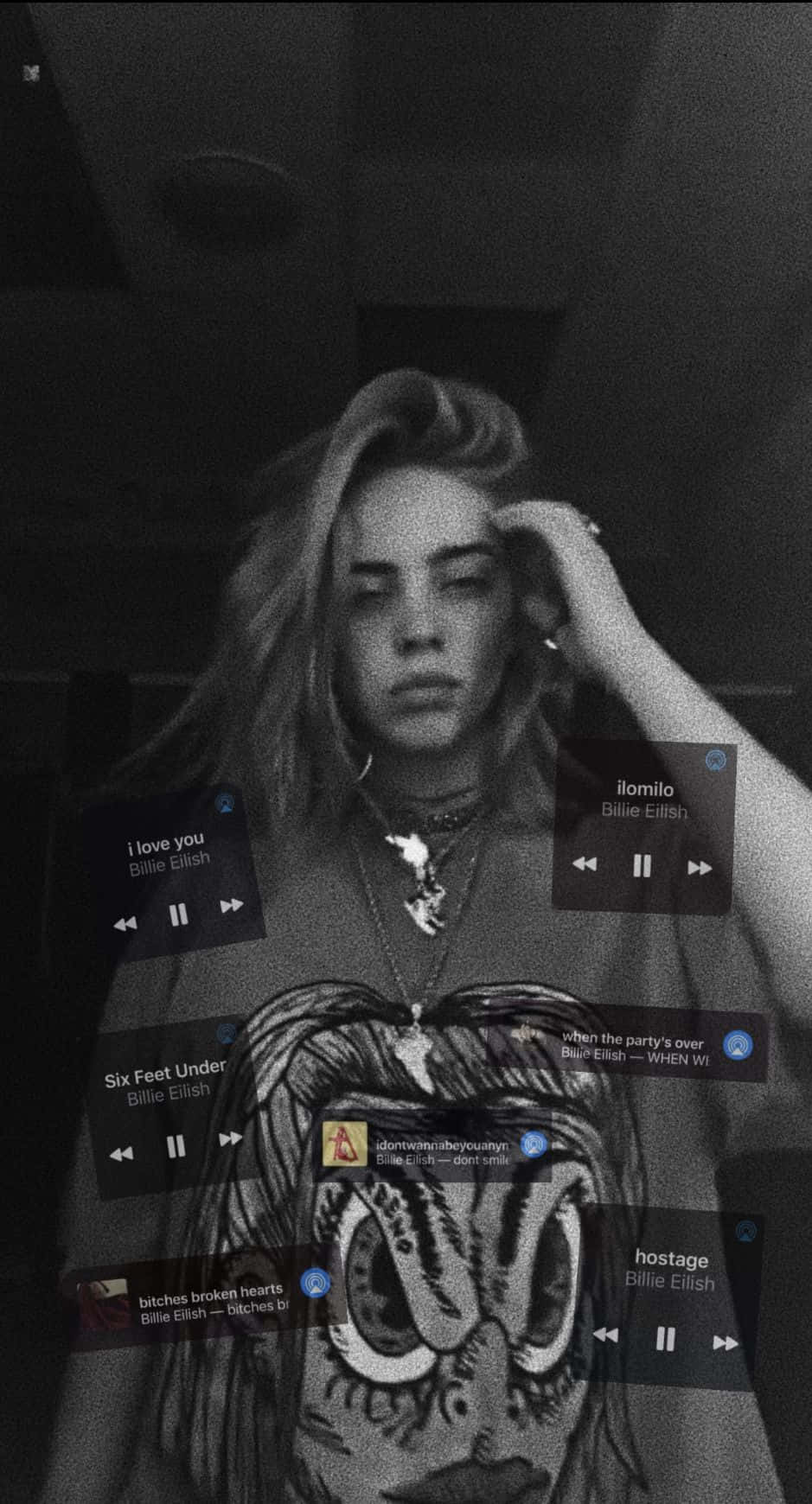 Billie Eilish Music Overlay Portrait Background