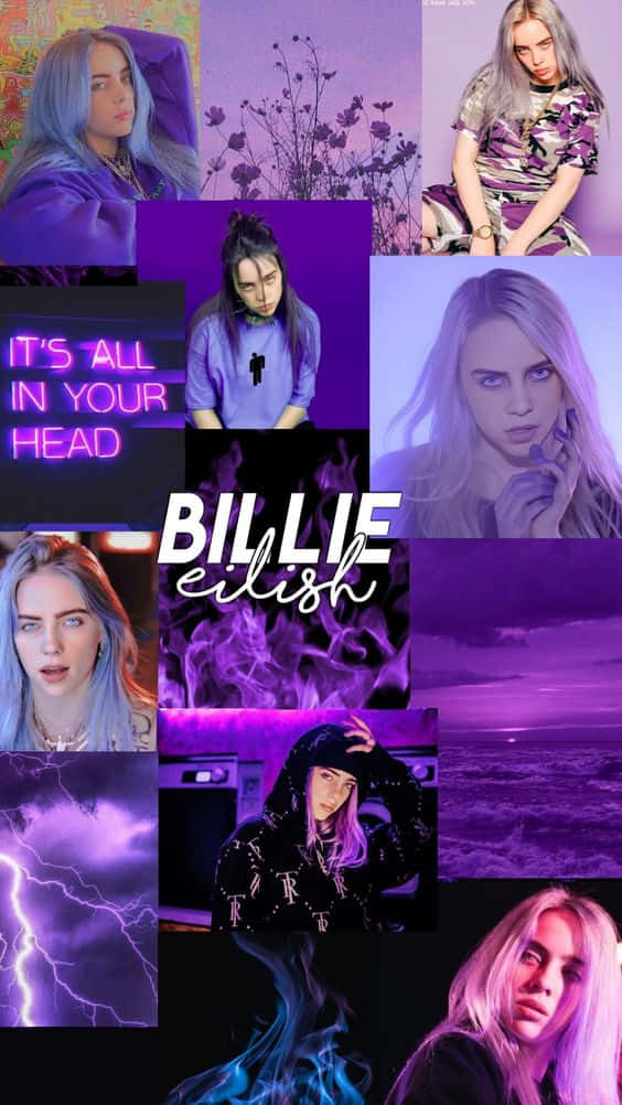 Billie Eilish: Our Purple Beauty Background