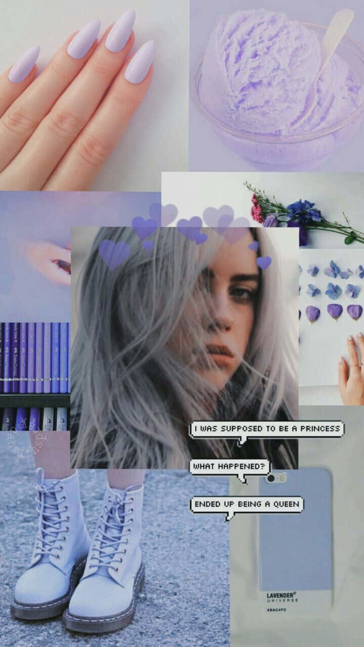 Billie Eilish Purple Pinterest Moodboard Background