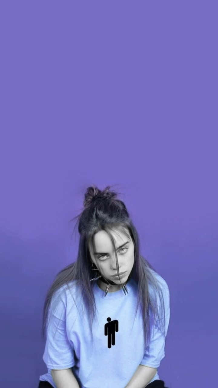 Billie Eilish Rocks Her Signature Purple Hair At Her 2020 Tour Background