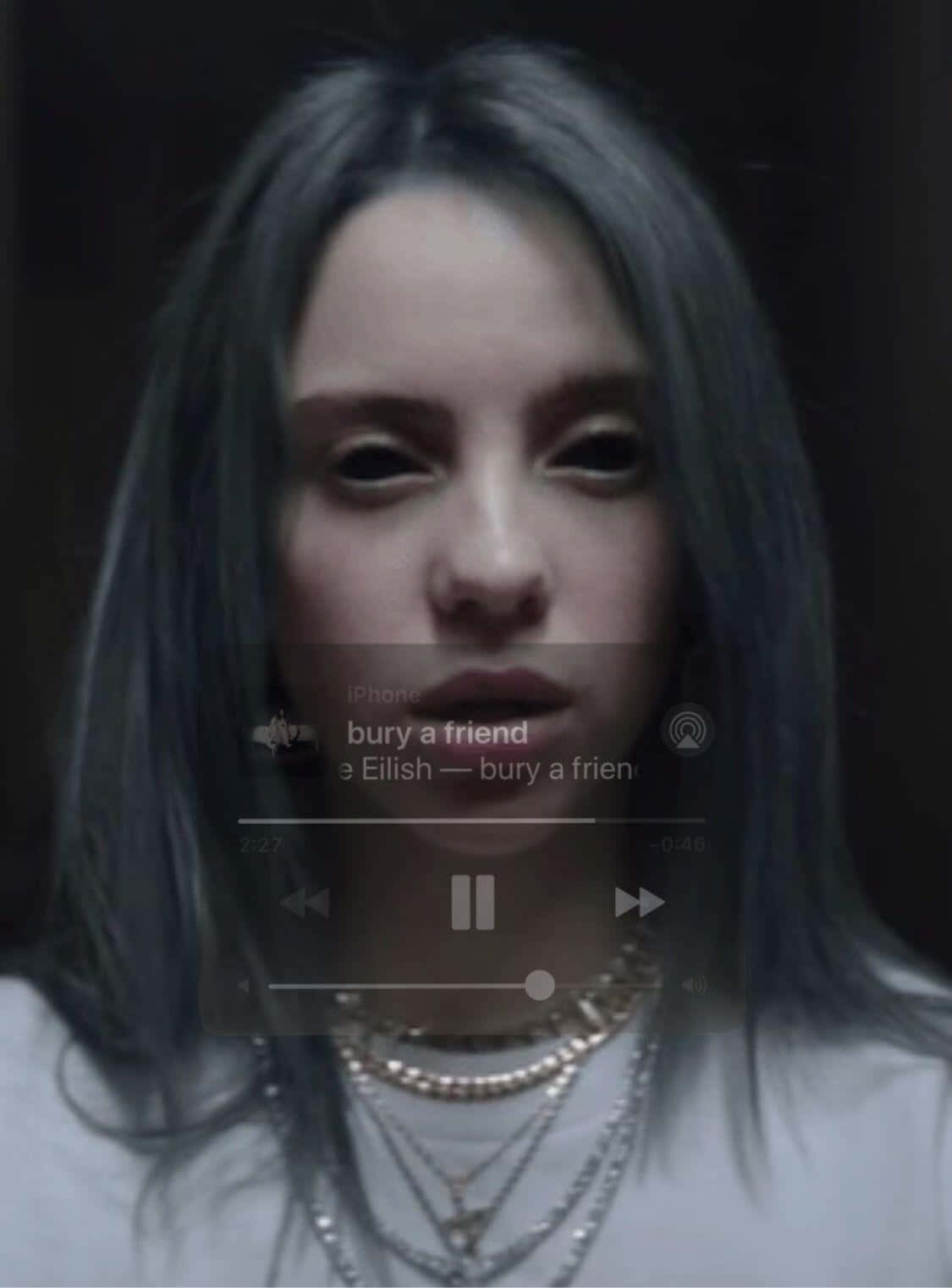 Billie Eilish Sad Expression Background