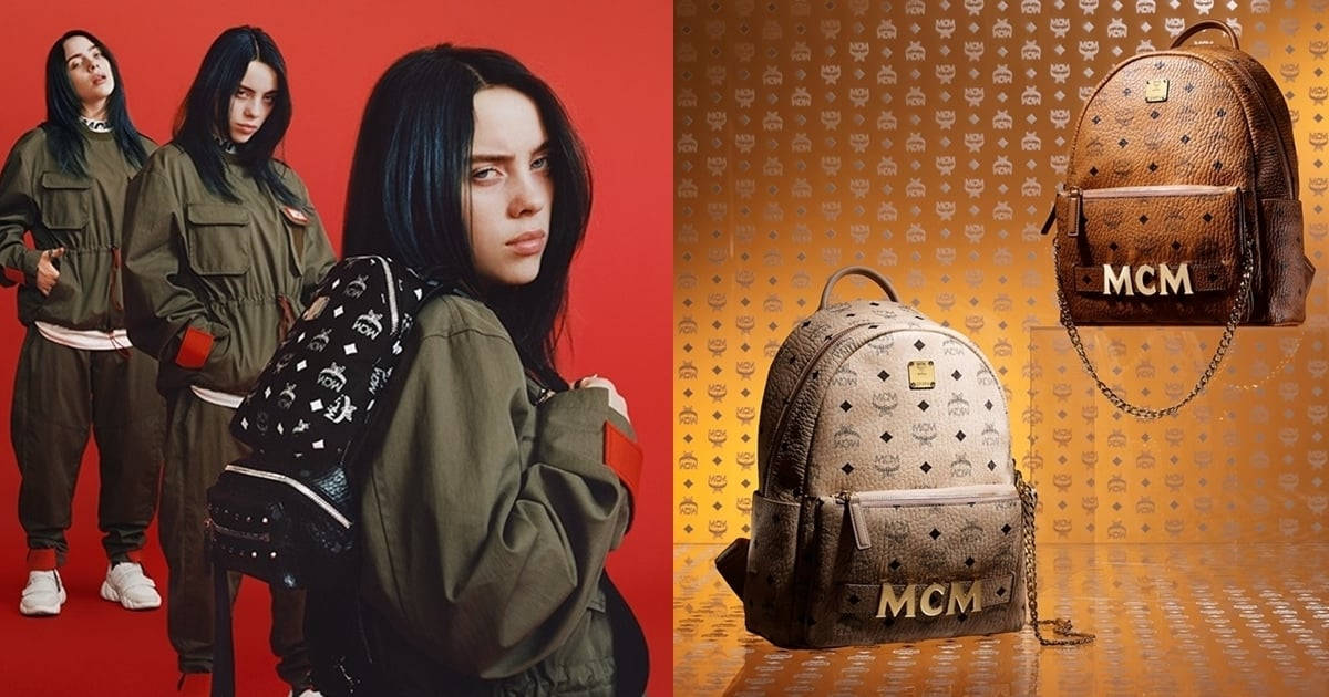 Billie Eillish Holding Mcm Backpack Background