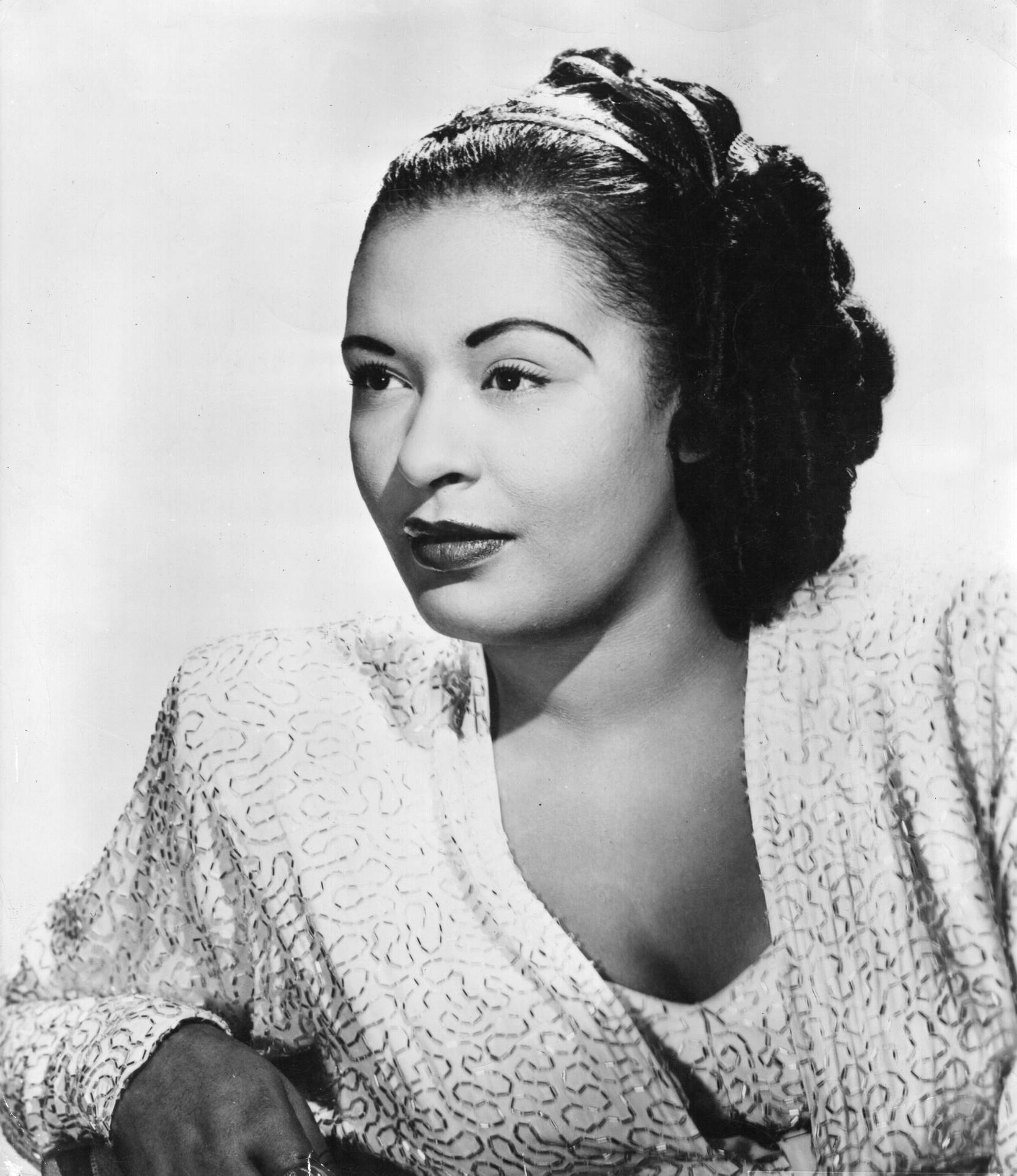 Billie Holiday Black And White Background