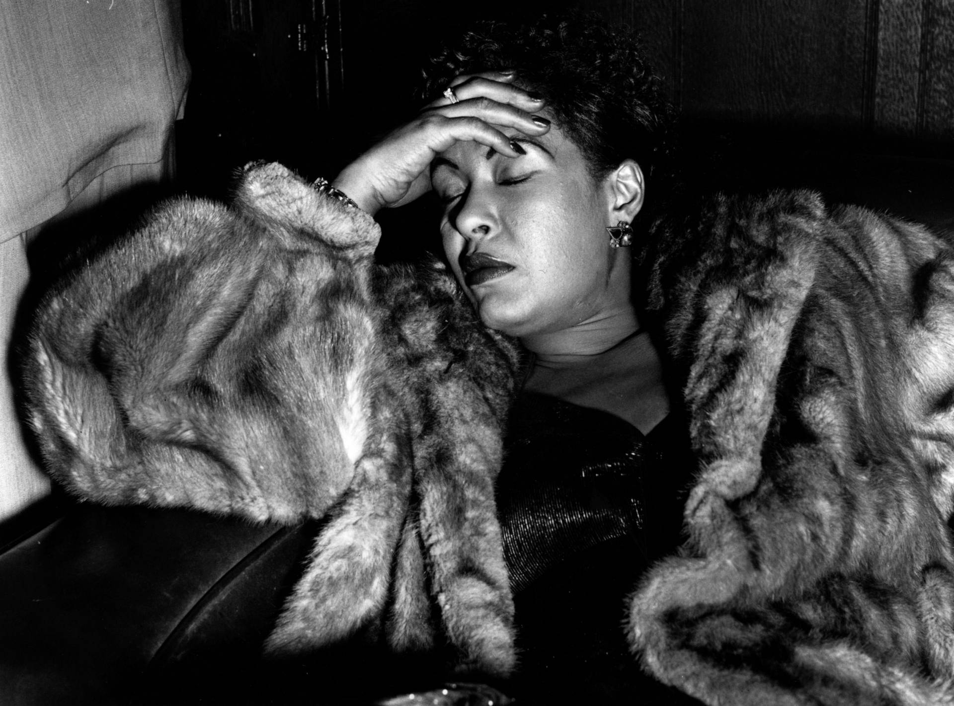 Billie Holiday - The Voice Of Jazz In A Furry Jacket Background