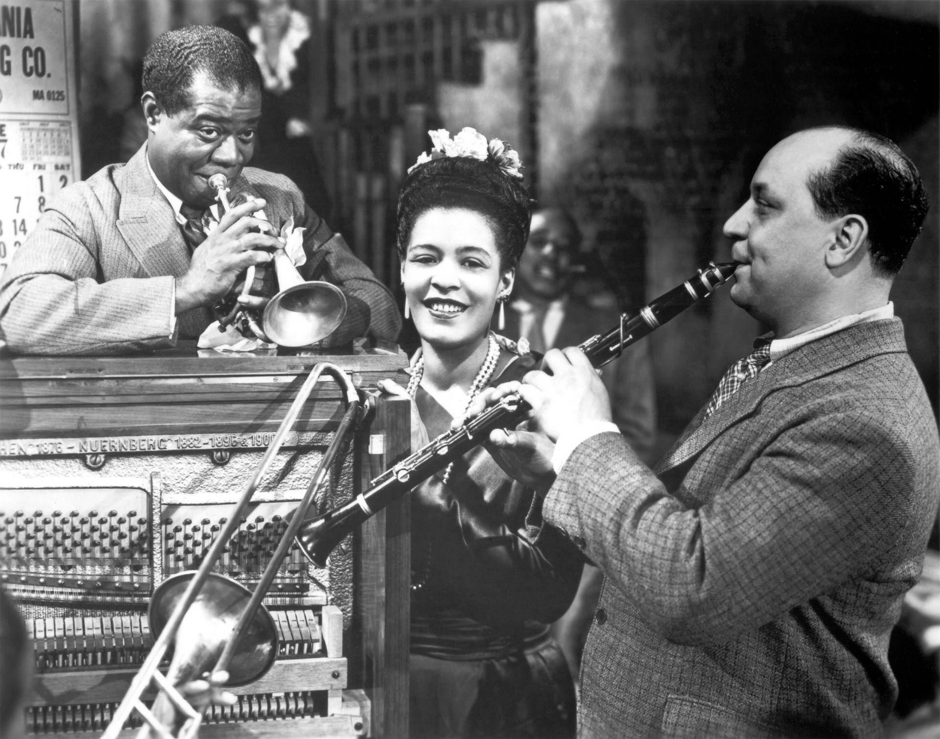 Billie Holiday With A Band Background