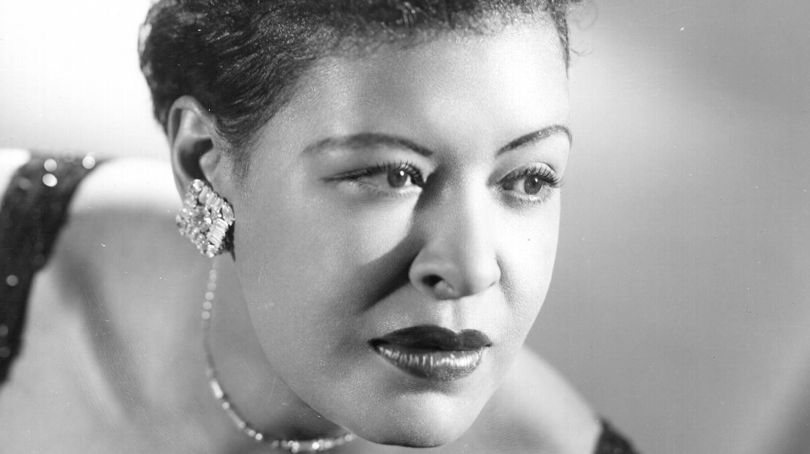 Billie Holiday With Diamond Earrings Background