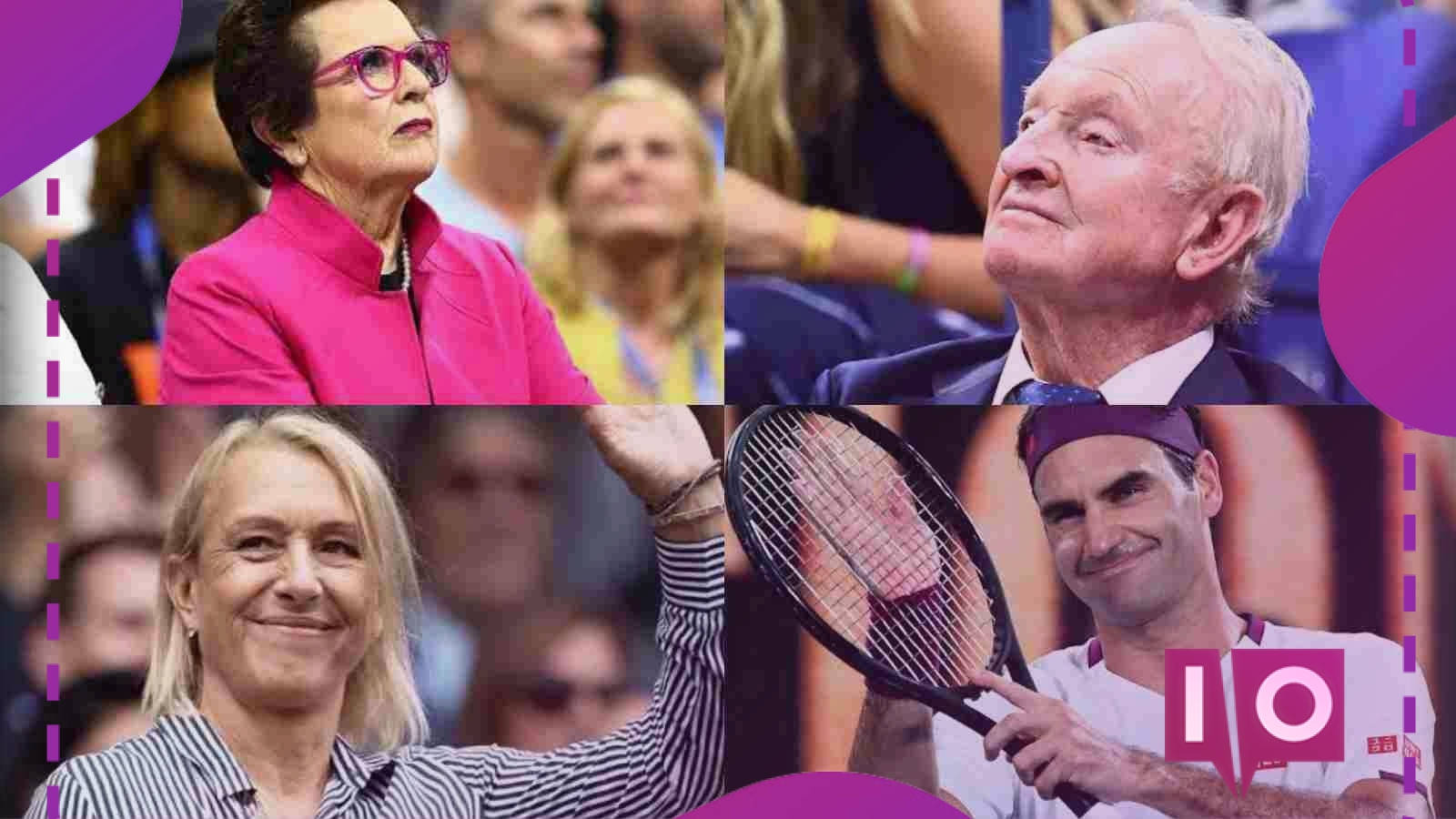 Billie Jean King Rod Laver Martin Navratilova And Roger Federer Background