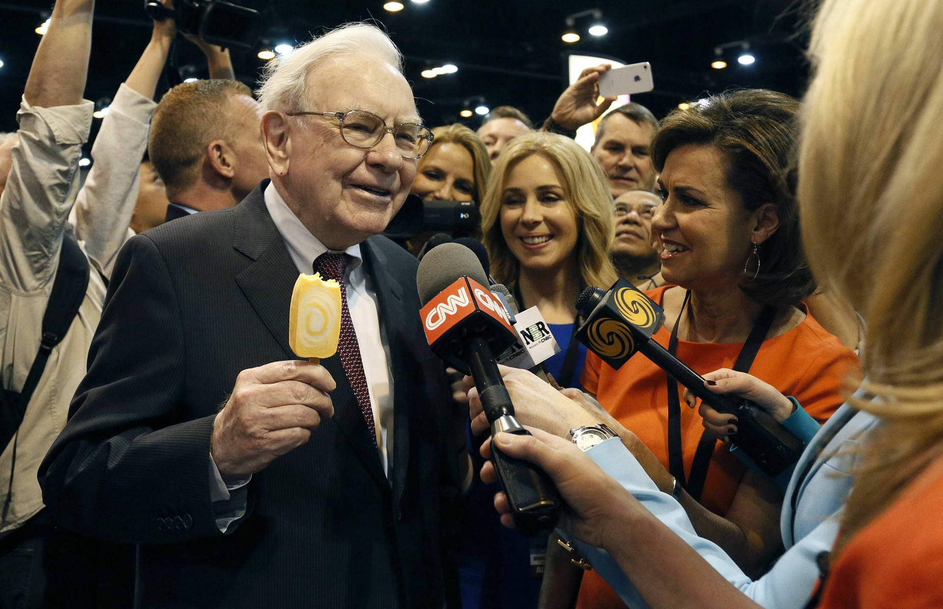 Billionaire Investor Warren Buffett During An Interview Background