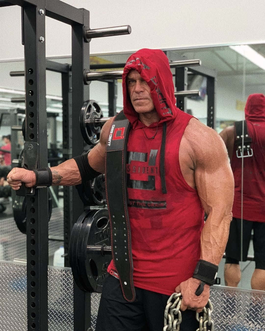 Billy Gunn In A Red Hoodie Background