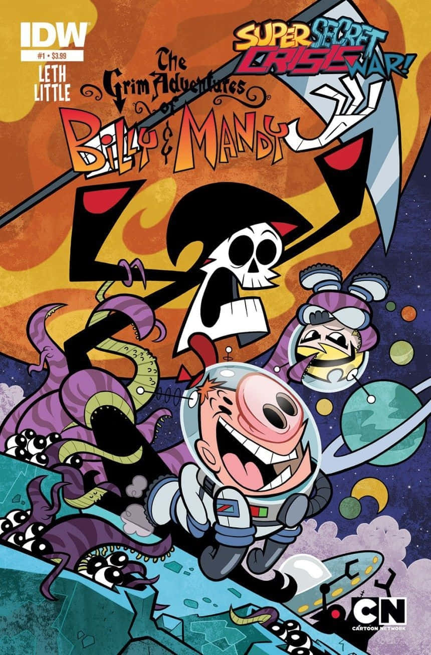 Billy, Mandy, And Grim In A Spooky Adventure Background