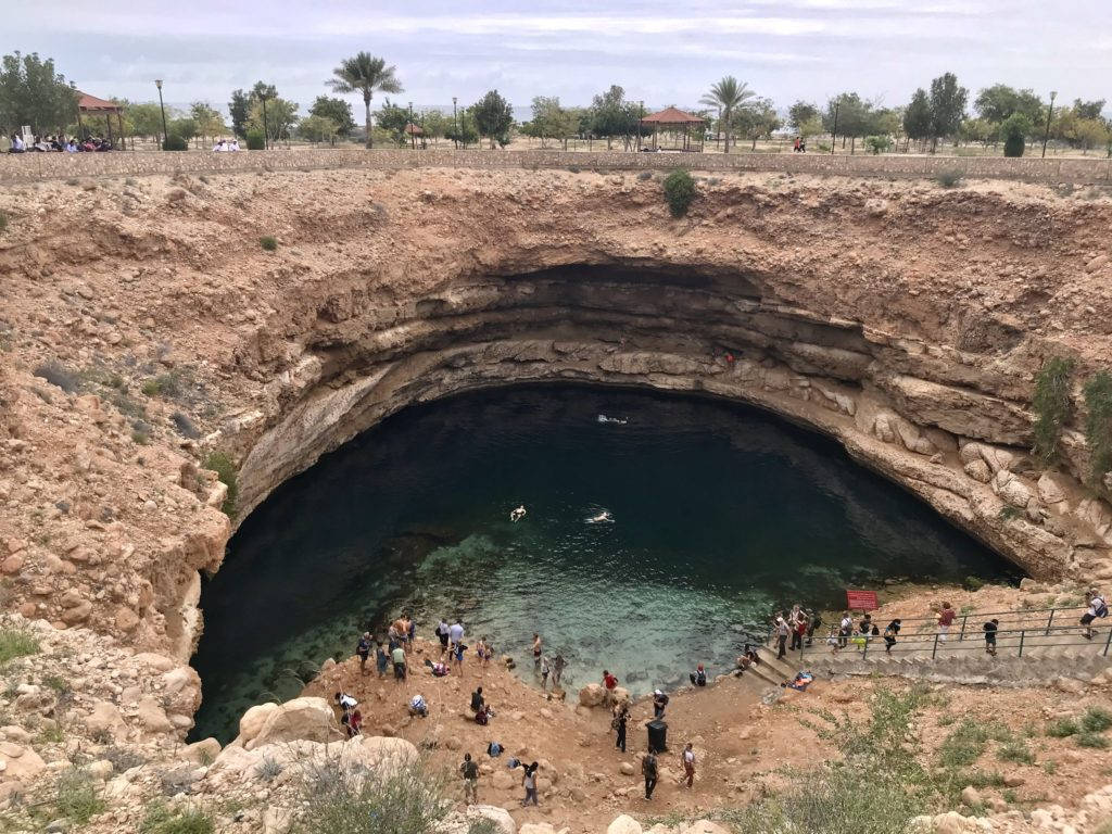 Bimmah Sinkhole In Oman Background