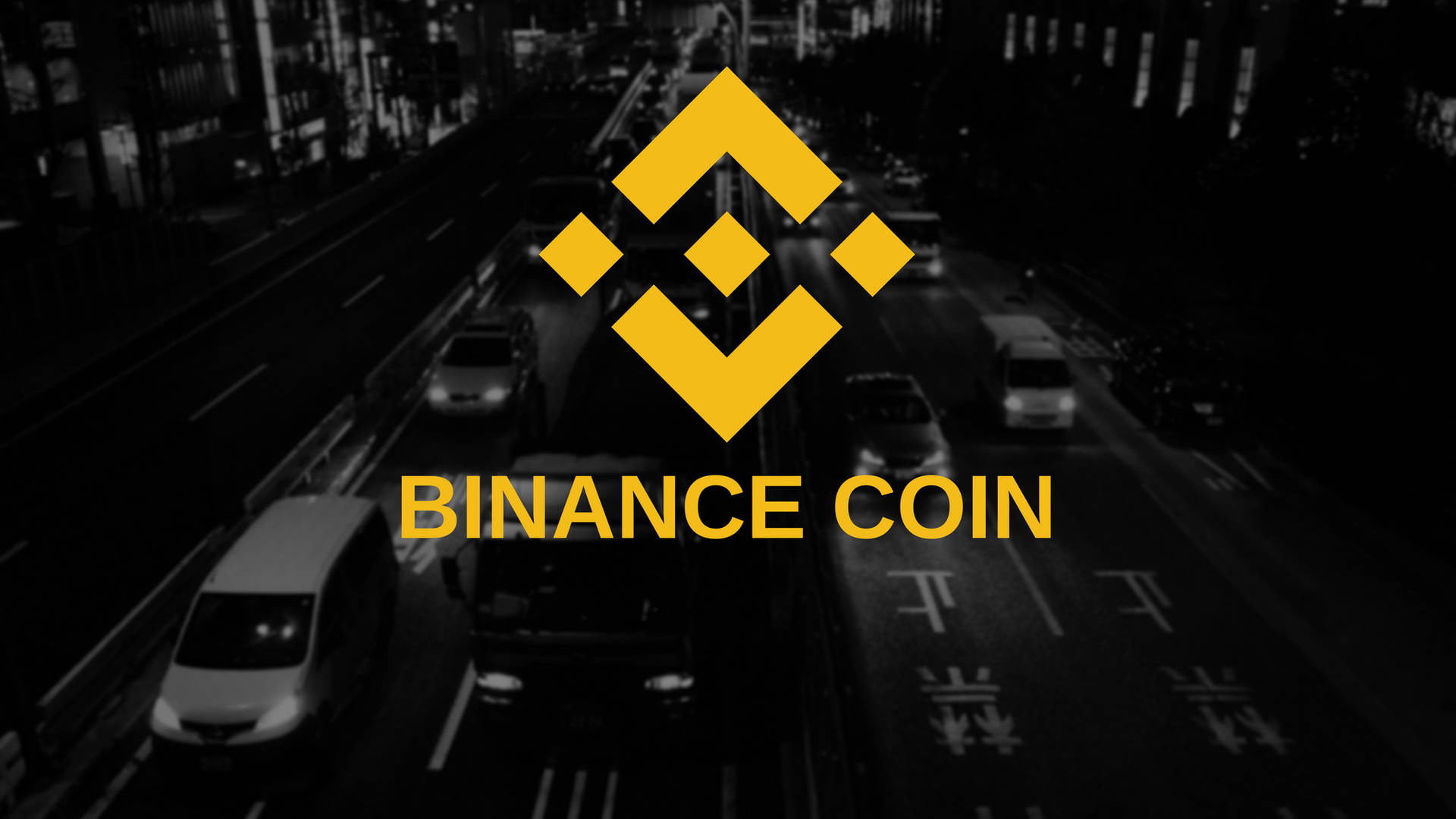 Binance Coin Logo On Road Background