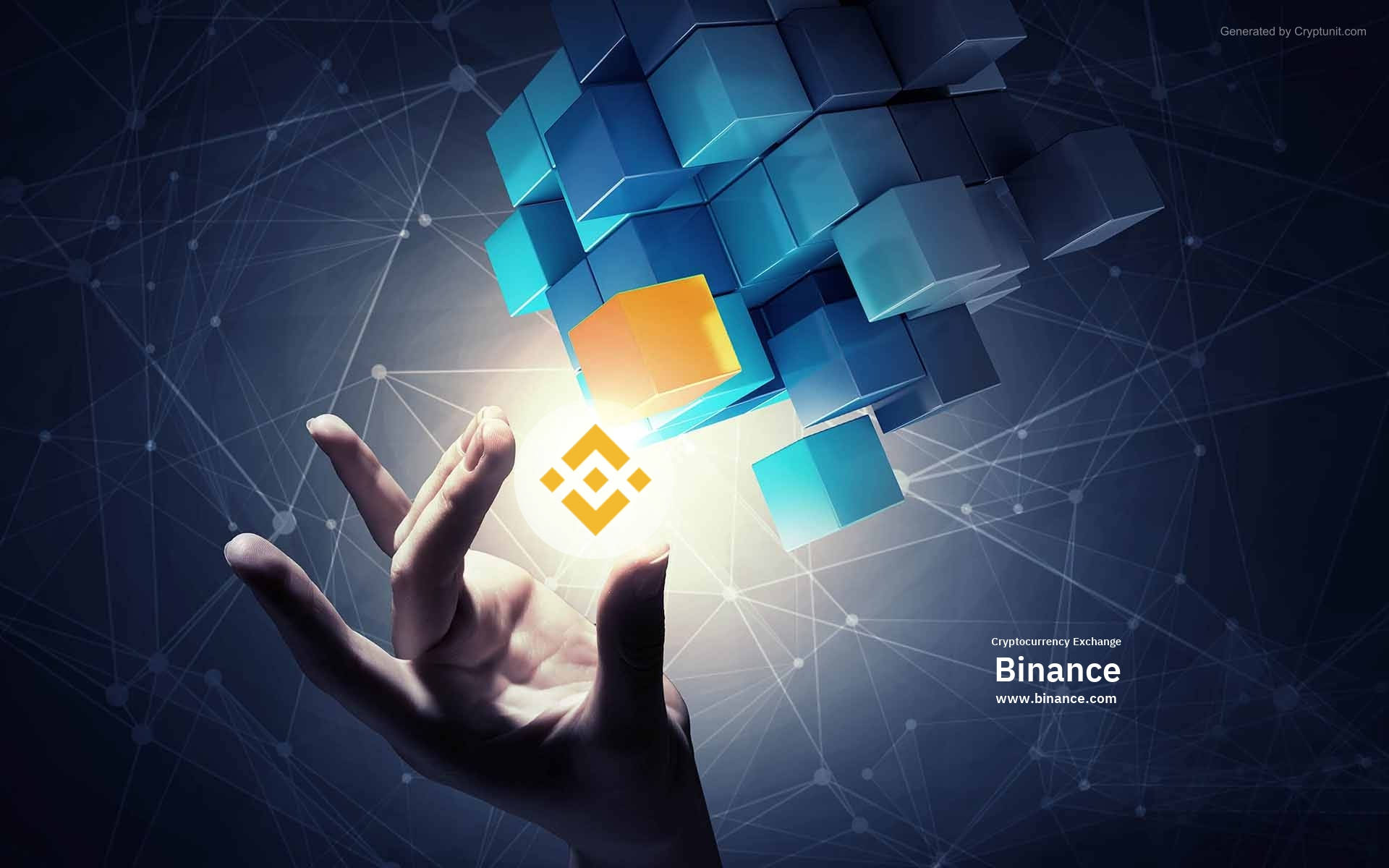 Binance Cryptocurrency Held By Hand Background