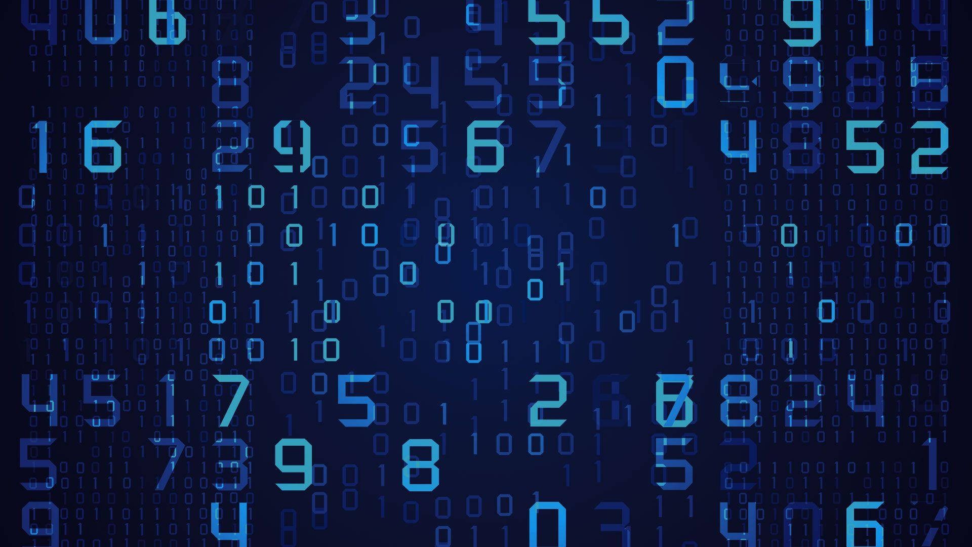 Binary And Numbers Cyber Security Background