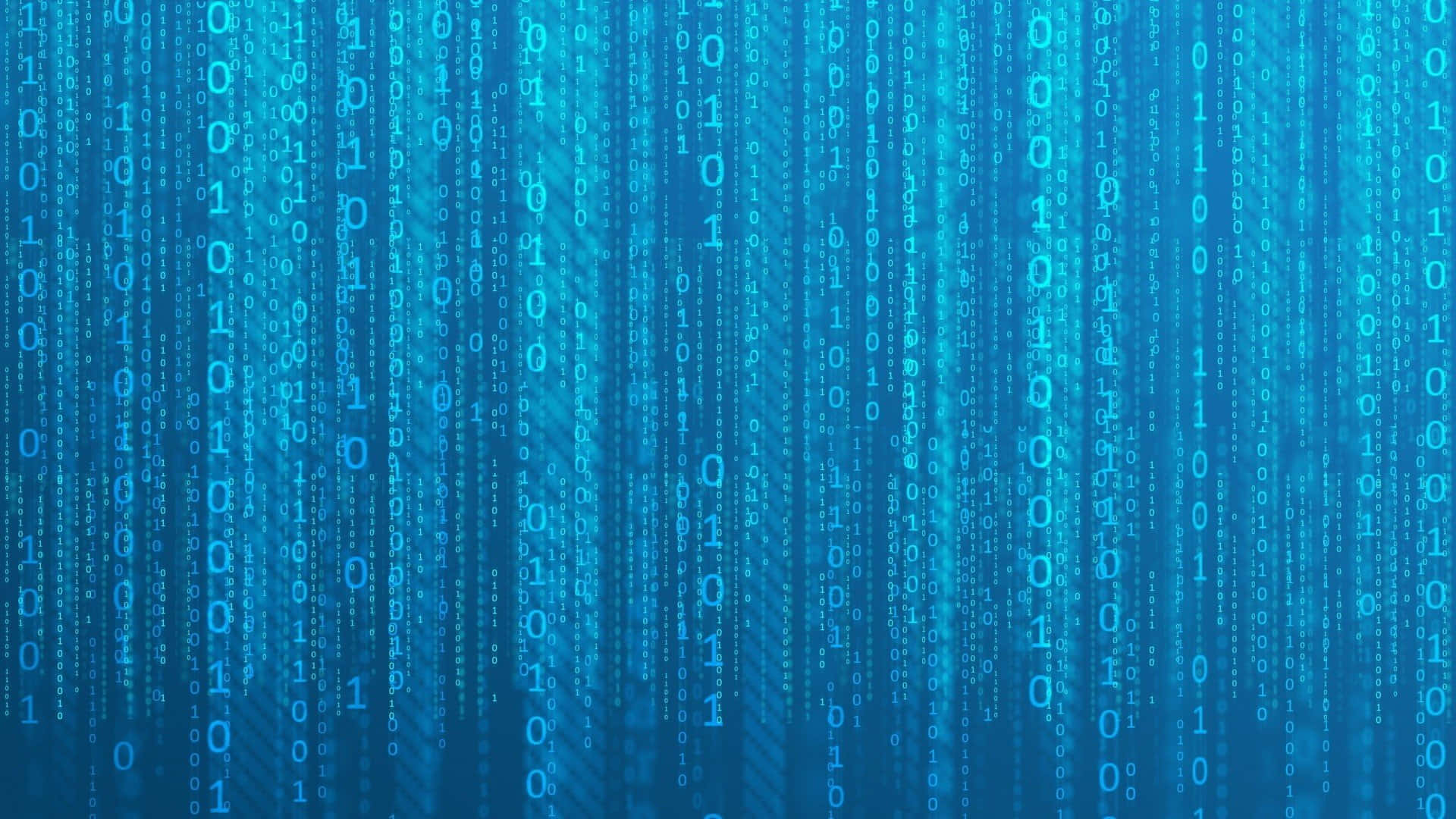 Binary Numbers Minimalist Blue Background