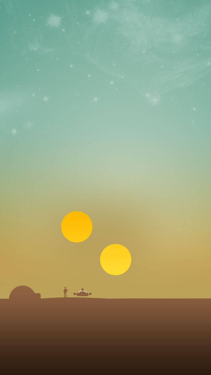 Binary Sunset Illustration Iphone