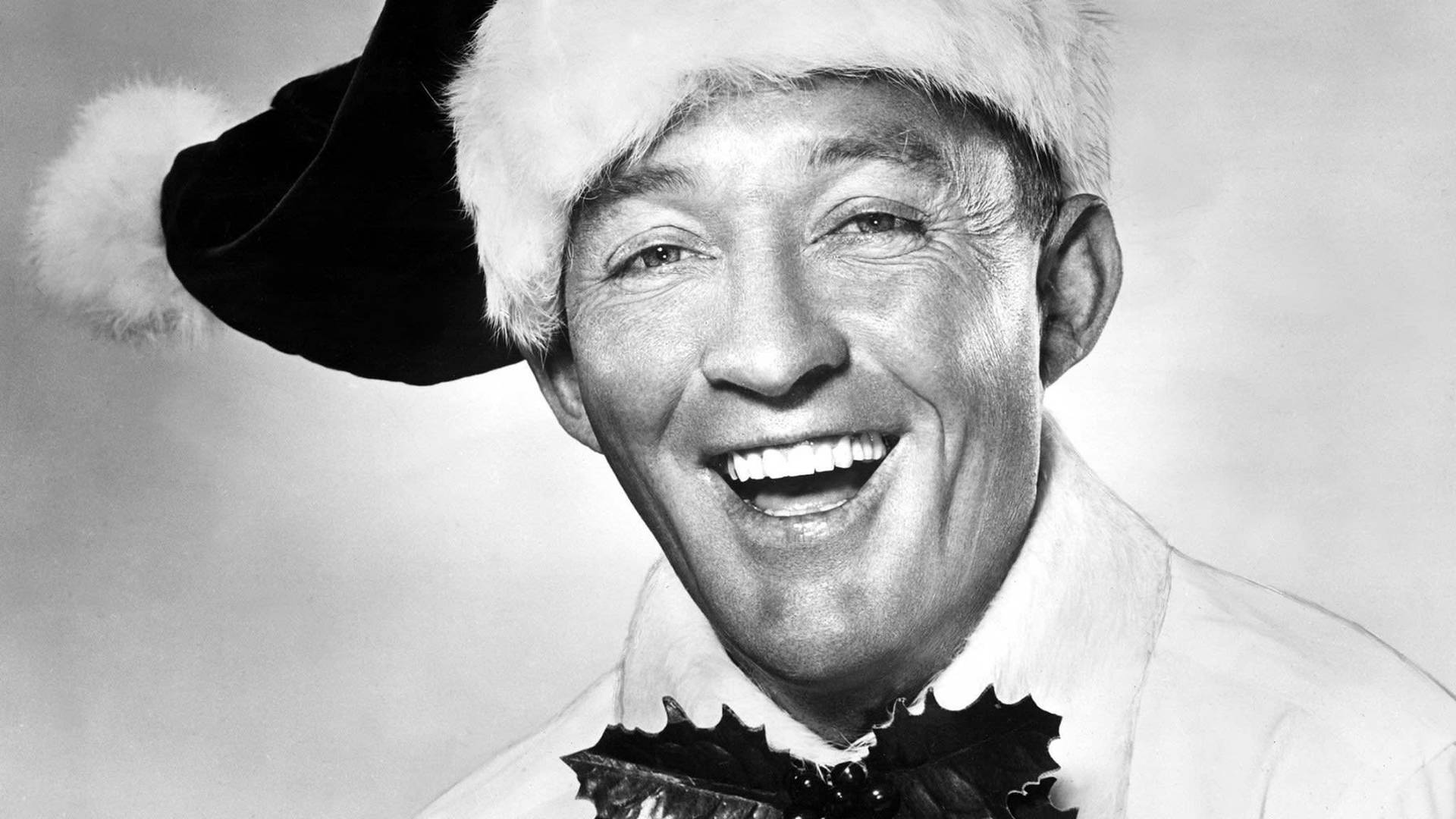 Bing Crosby With Santa Hat Background