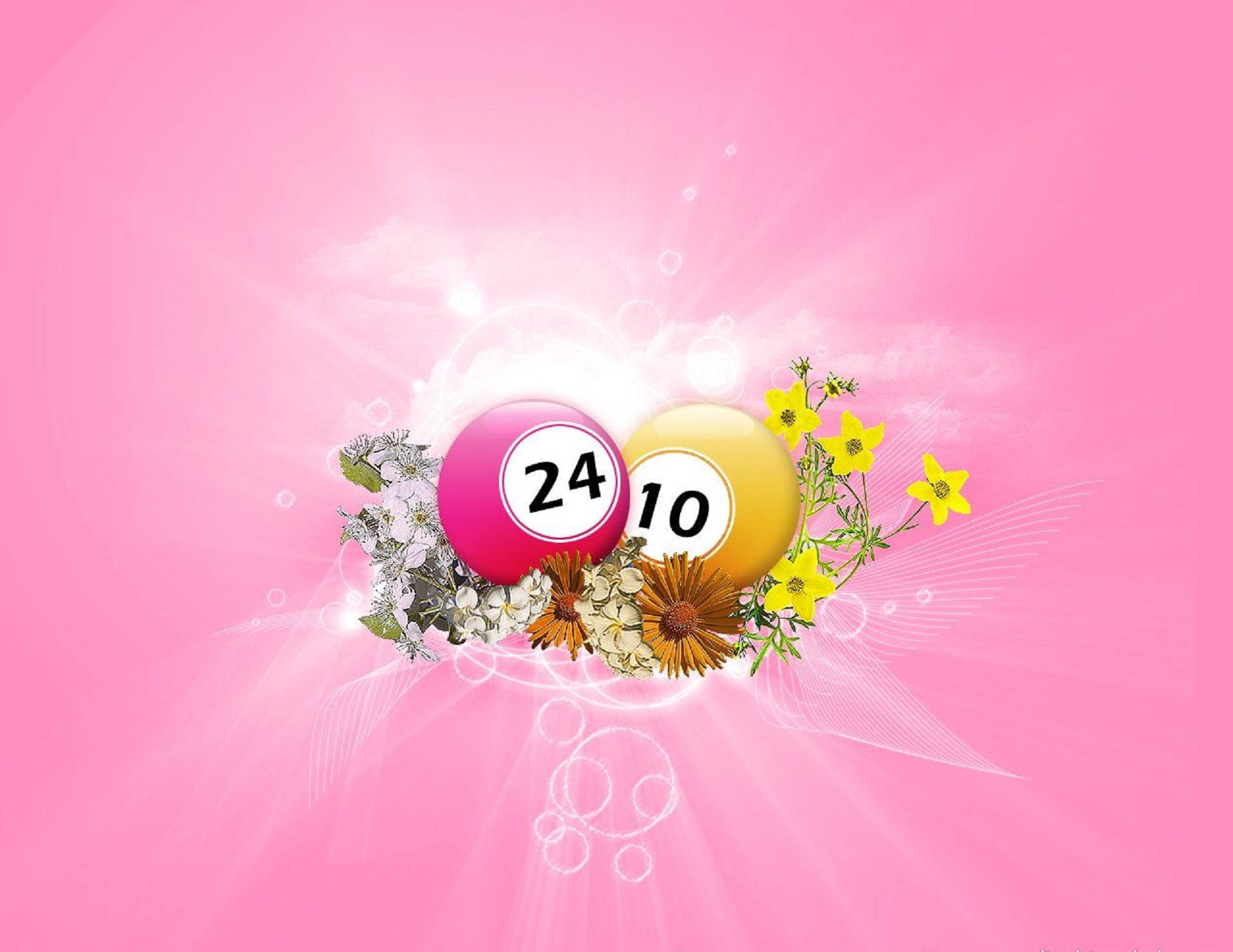 Bingo Balls In Pink Background