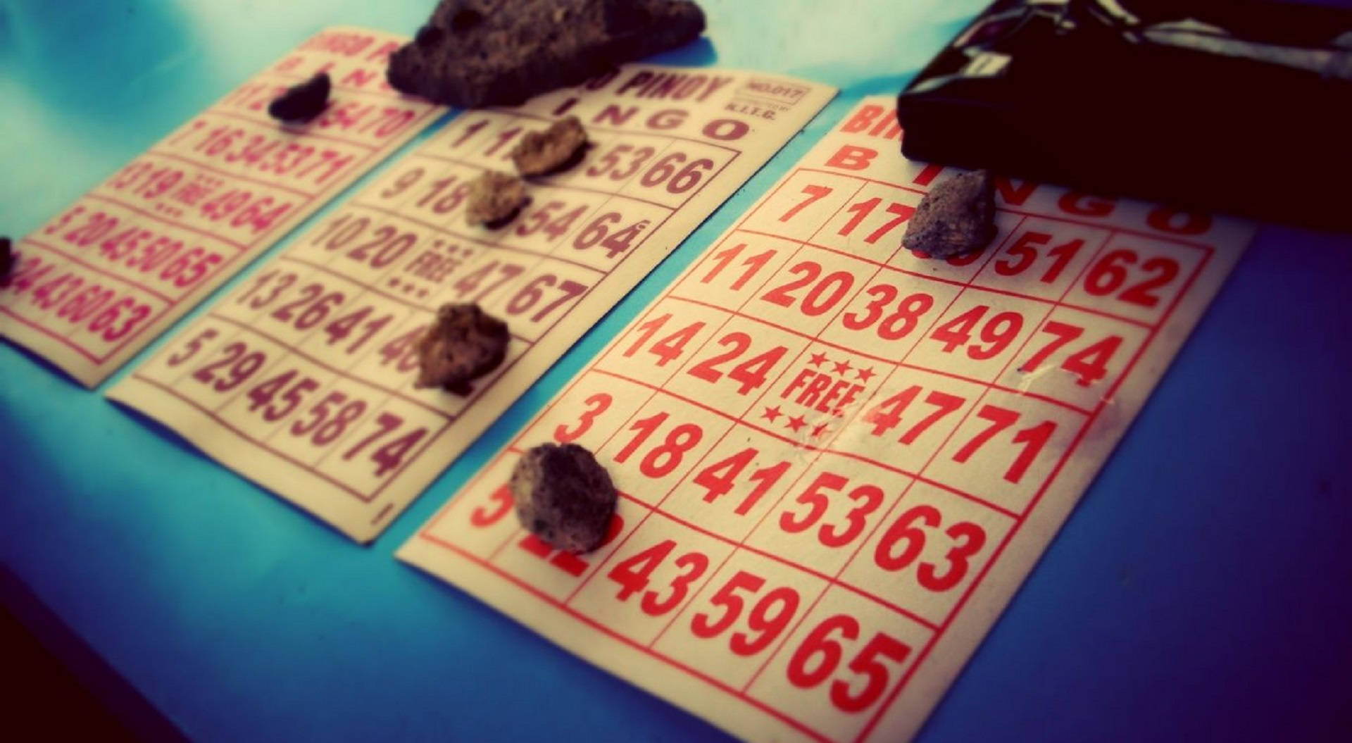 Bingo Cards With Rock Background