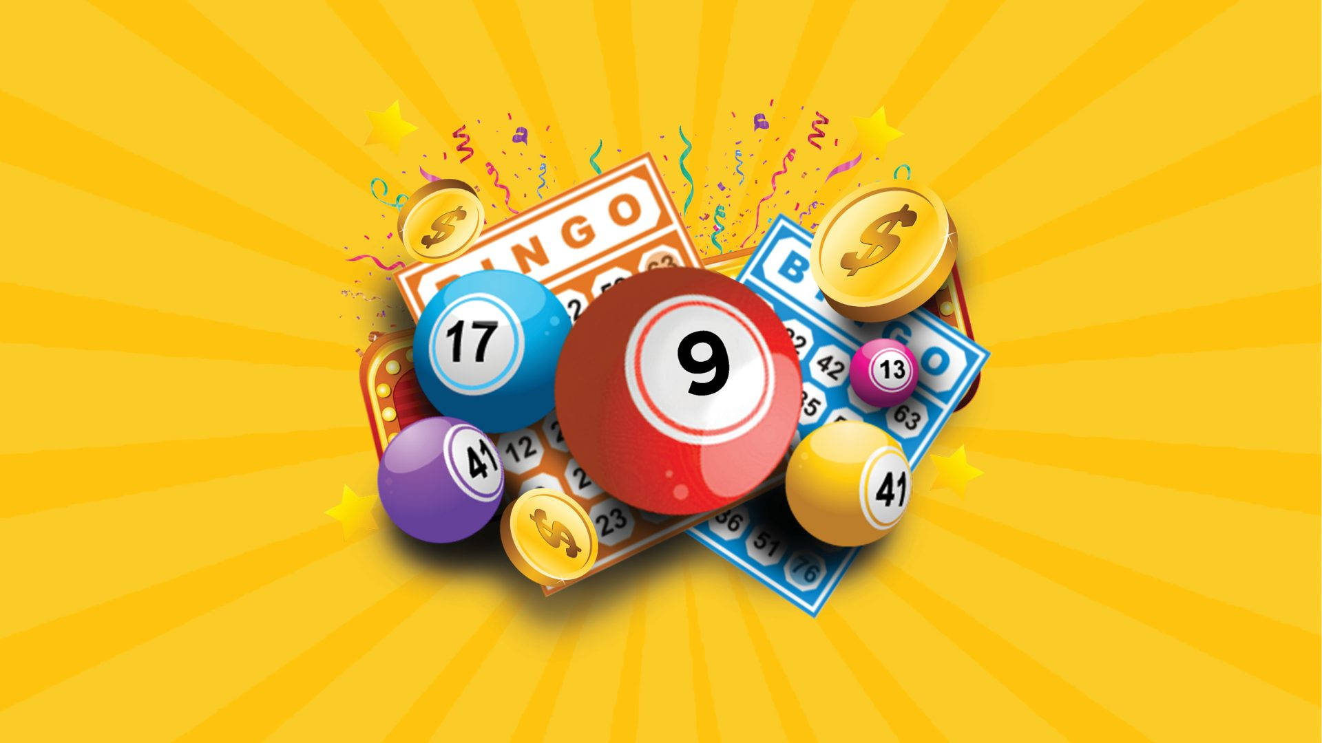 Bingo Party Yellow Theme Background