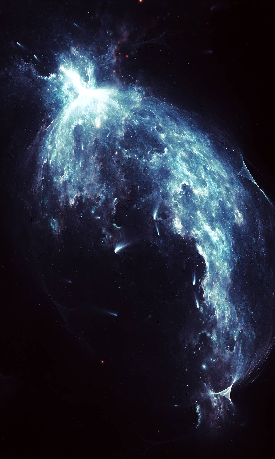 Bioluminescent Explosion Fractal Design Background