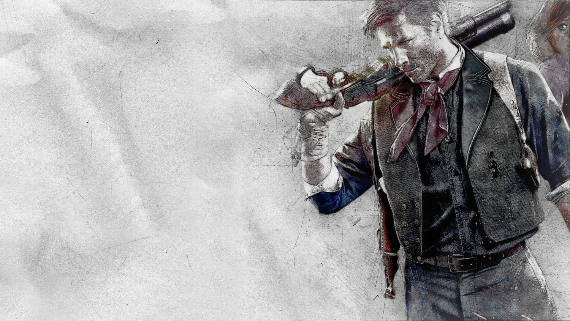Bioshock Booker Dewitt Sketch Background