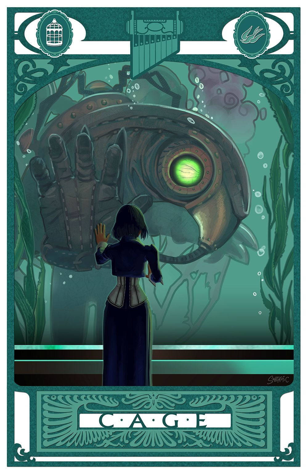 Bioshock Cage Tarot Card Phone Background
