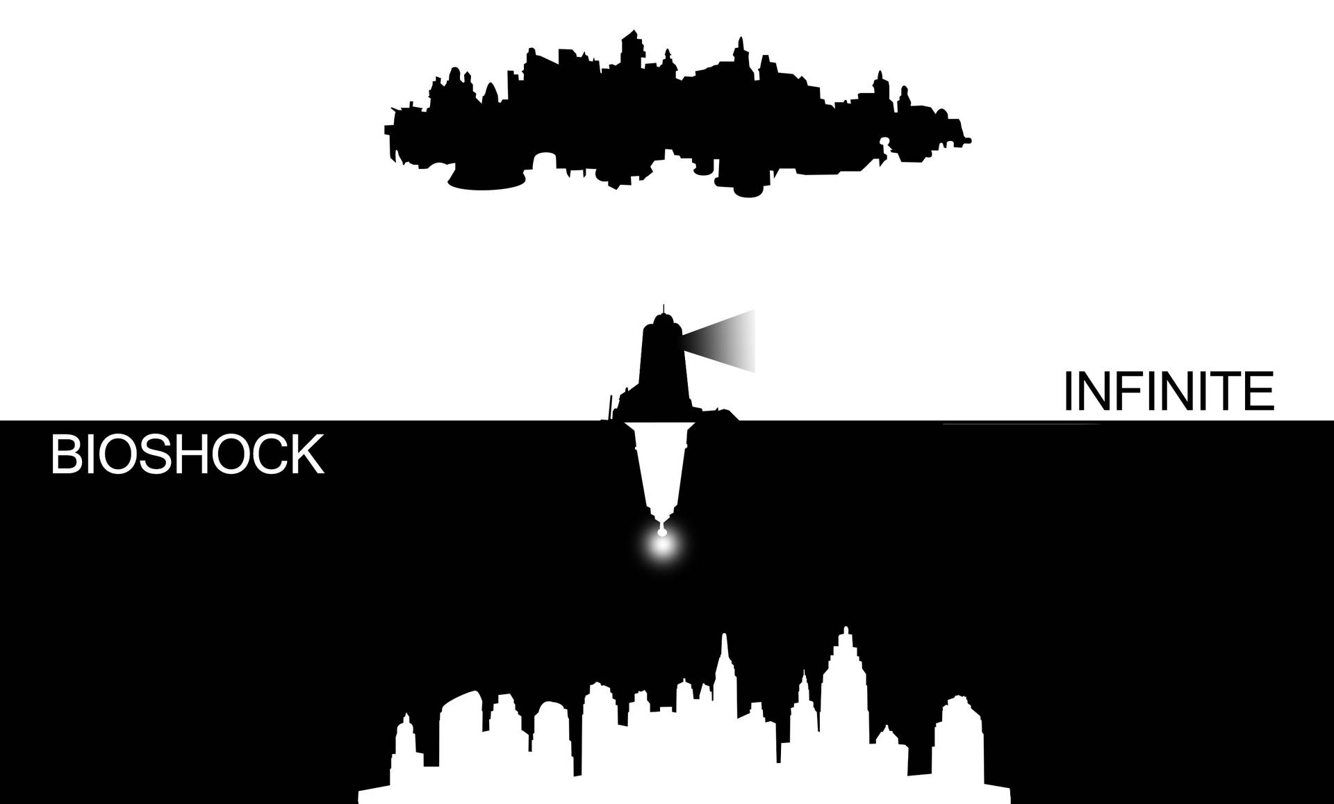 Bioshock Infinite Black And White Background