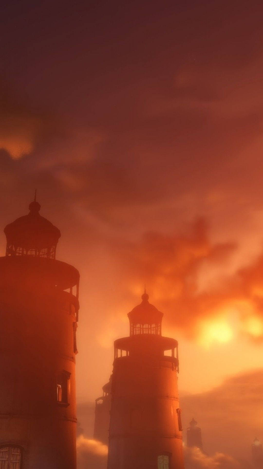 Bioshock Infinite Iphone Lighthouses Sunset Background