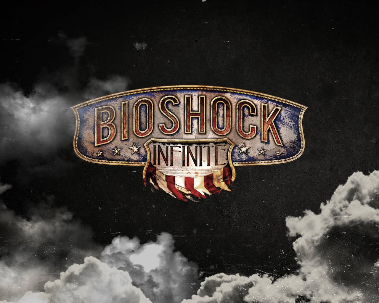 Bioshock Infinite Logo With Clouds In The Background Background